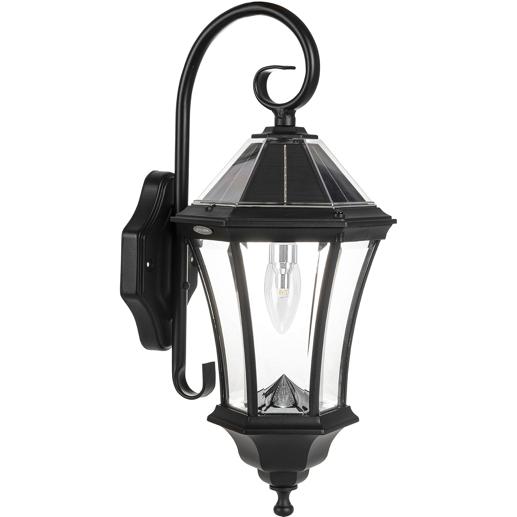 Victorian 21.25 inch Black Outdoor Wall Sconce, Solar