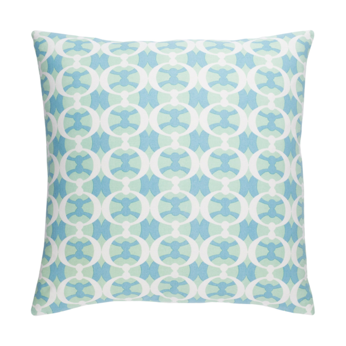 Lina 18 X 18 inch Mint and Sky Blue Throw Pillow