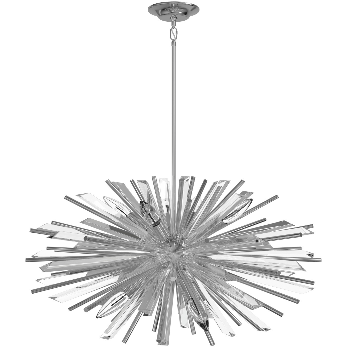 Palisades Ave. 10 Light 39 inch Chrome with Clear Glass Chandelier Ceiling Light