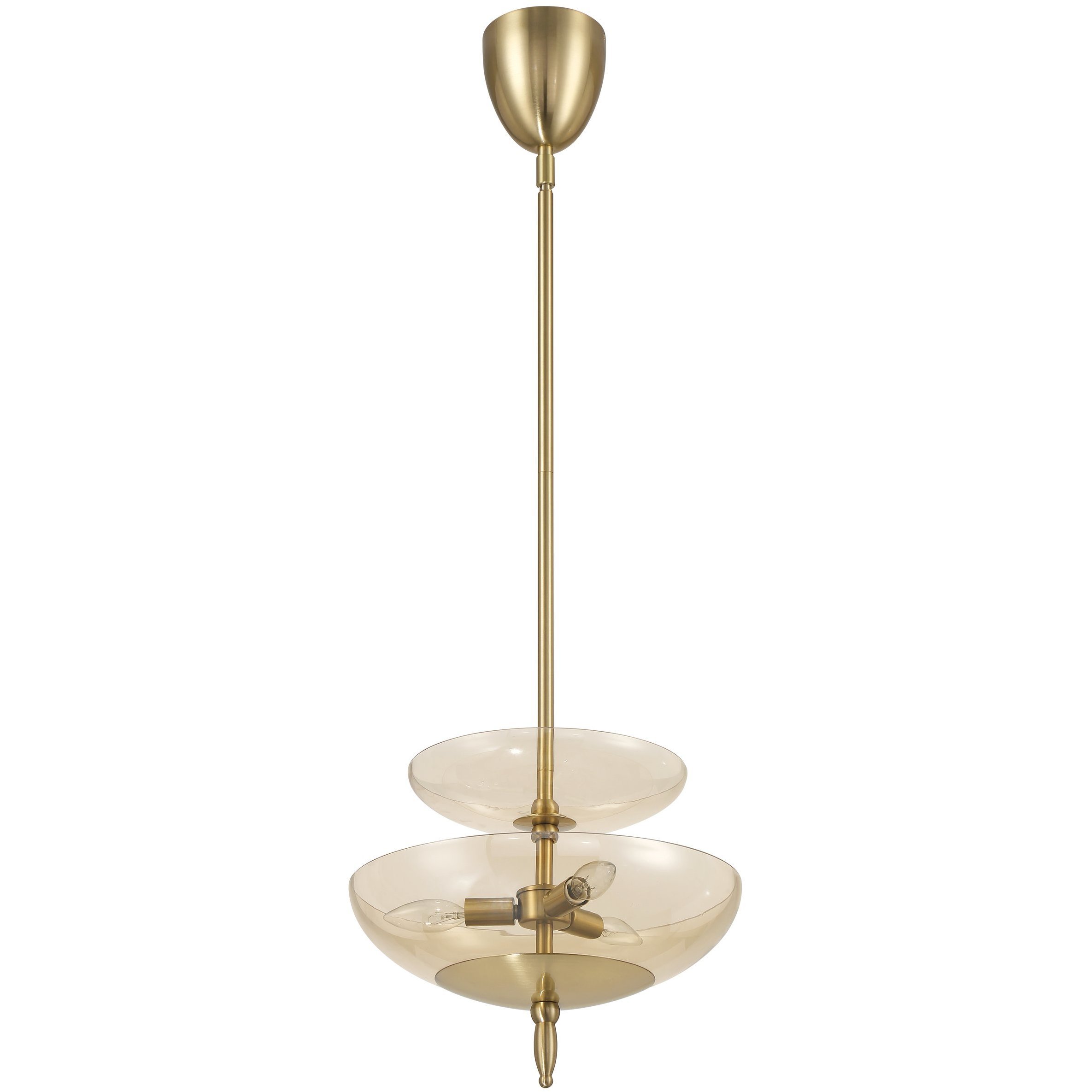 Fiorello 3 Light 14.5 inch Brushed Gold Convertible Pendant Ceiling Light