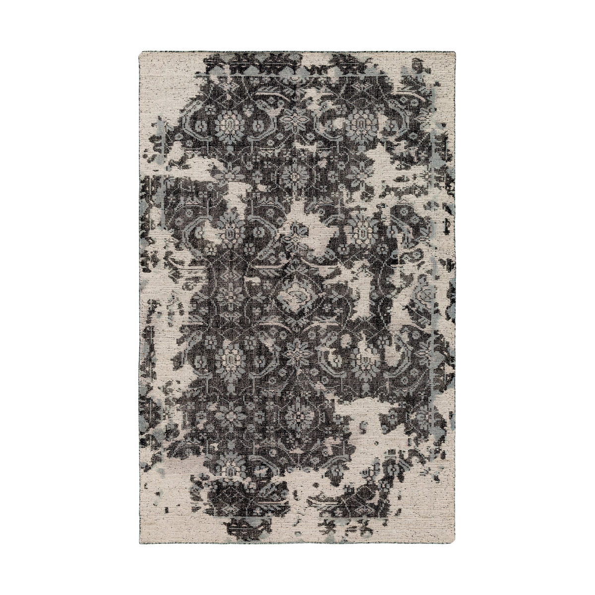 Hoboken 36 X 24 inch Black/Pale Blue/Ivory Rugs, Wool
