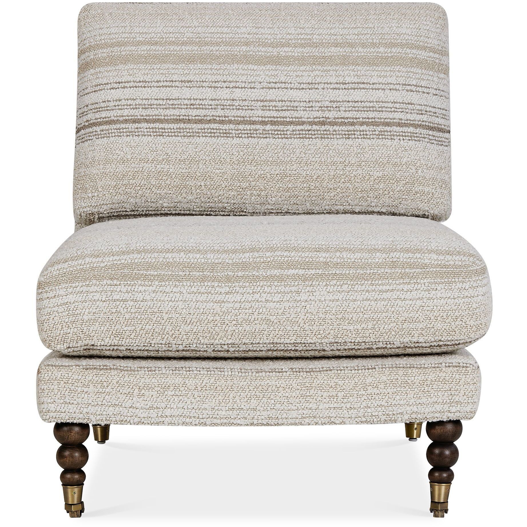 Chatsworth Boucle and Walnut and Brass Accent Chair