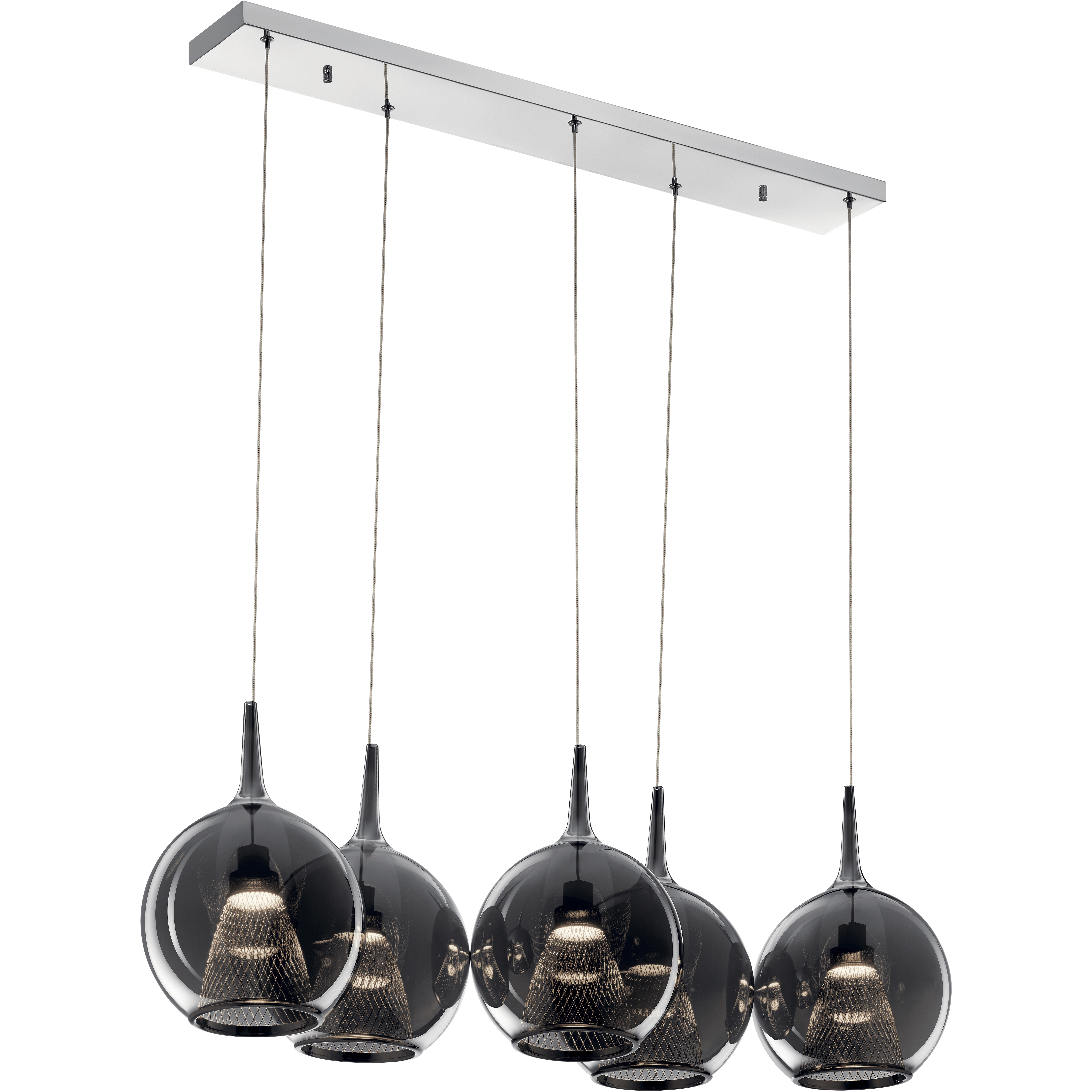 Zin LED 13 inch Chrome Chandelier Ceiling Light, Linear (Single)