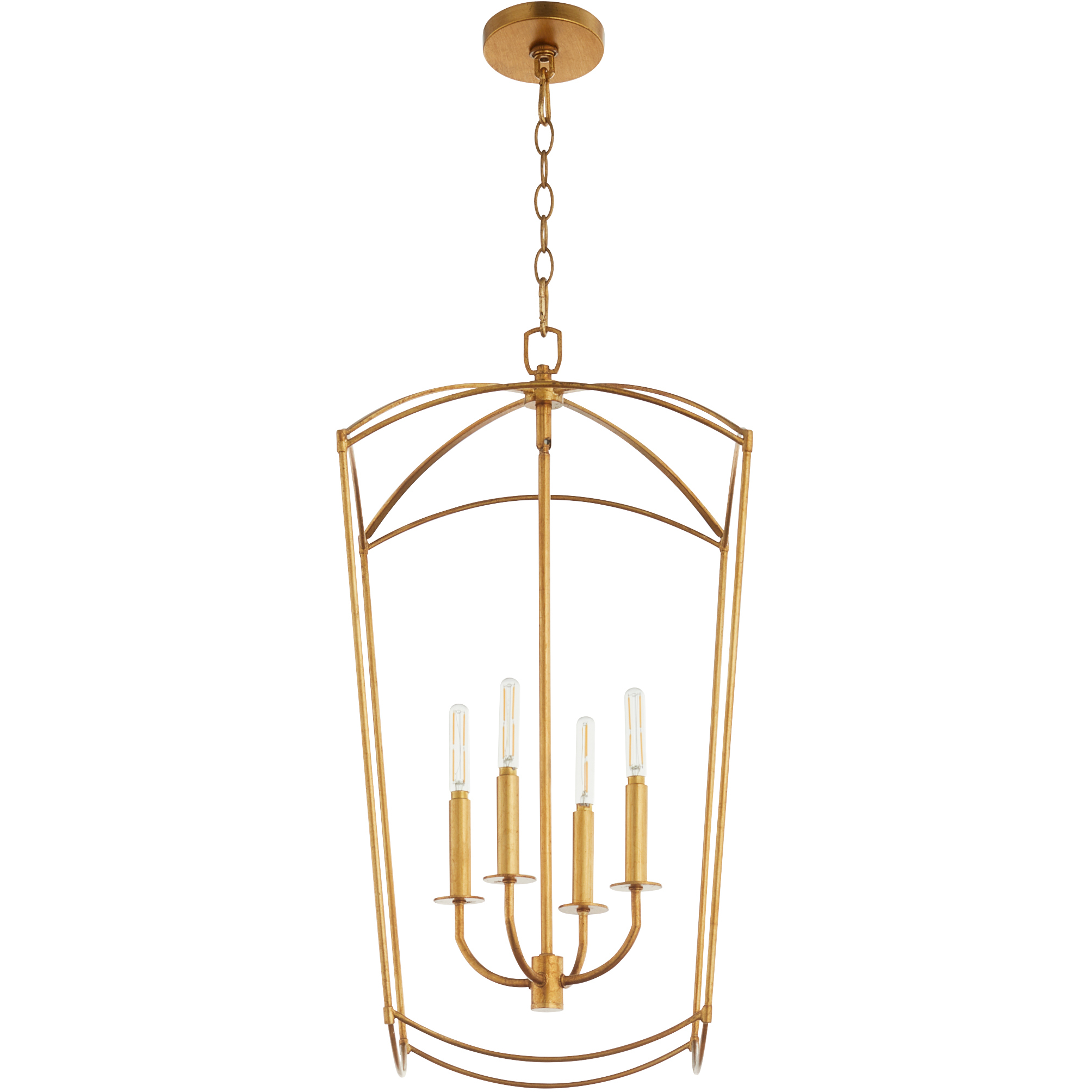 Mantle 4 Light 15 inch Gold Leaf Entry Ceiling Light
