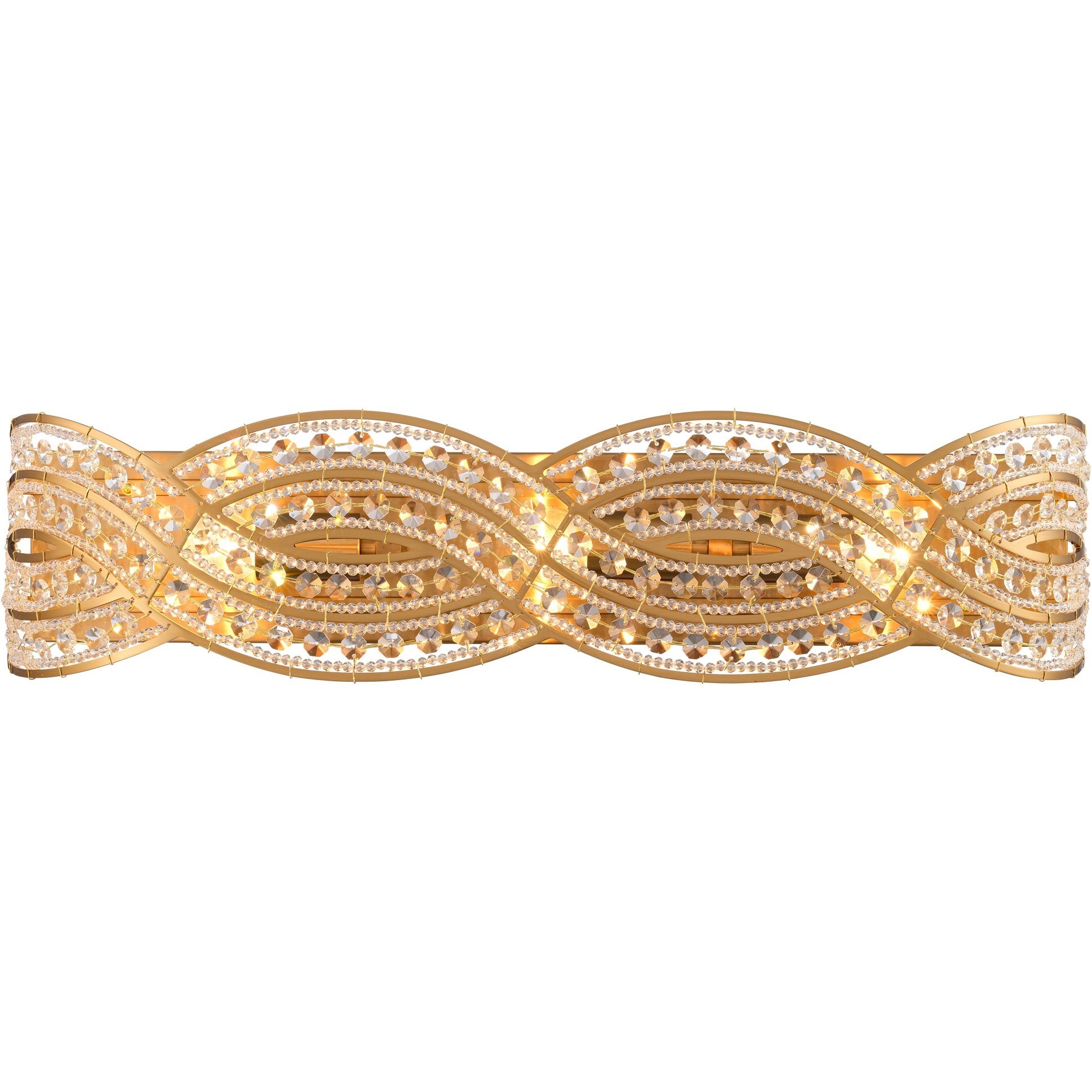 Anastasia 3 Light 25 inch Lacquered Gold Vanity Wall Light