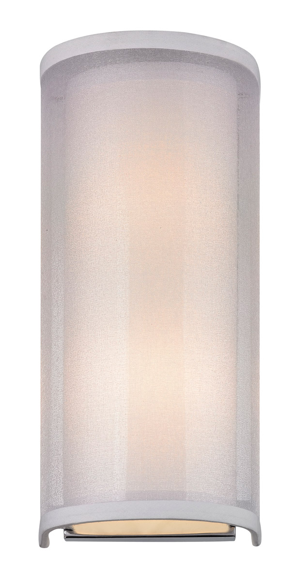 Double Organza 2 Light 6 inch Chrome Wall Sconce Wall Light