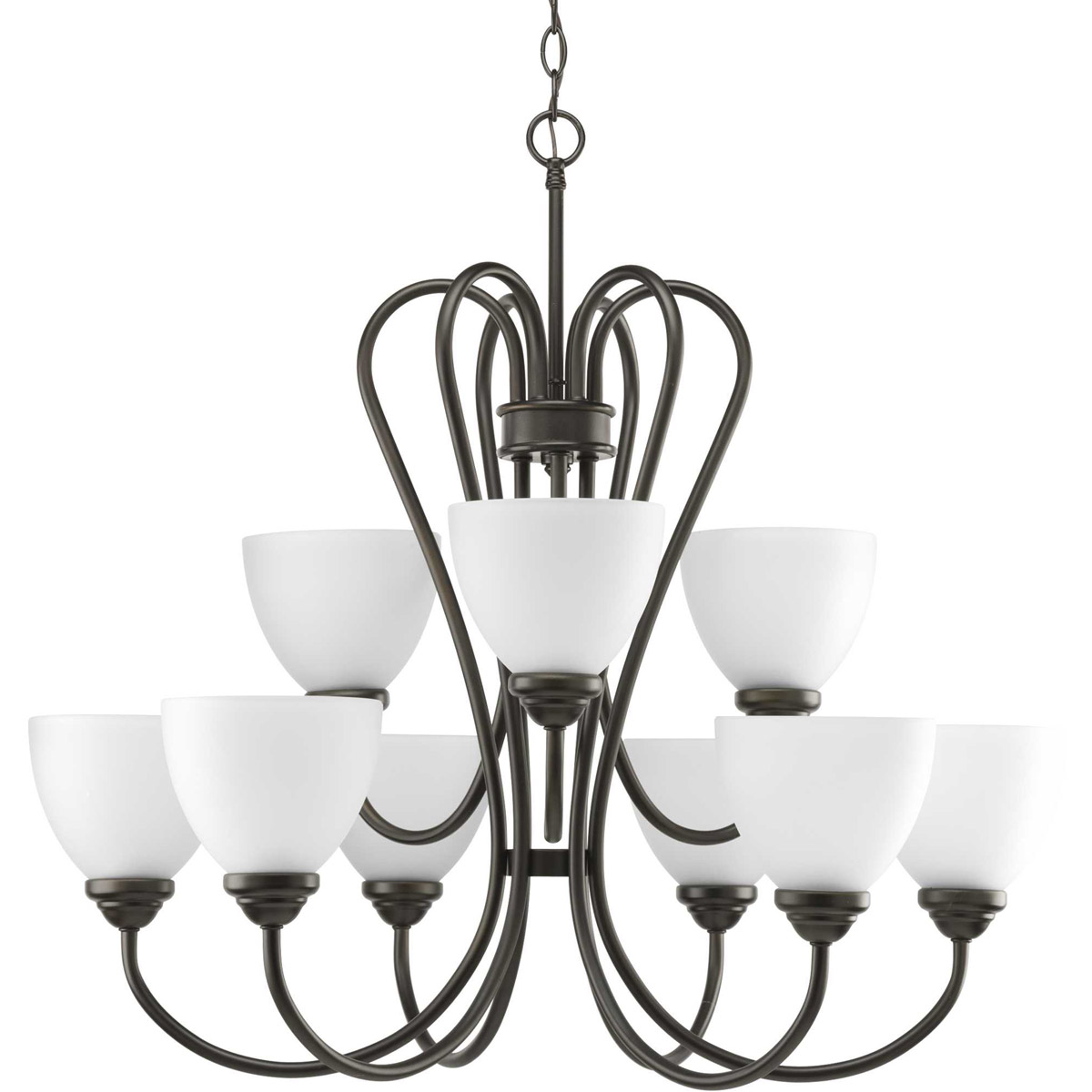 Heart 9 Light 29.81 inch Antique Bronze Chandelier Ceiling Light