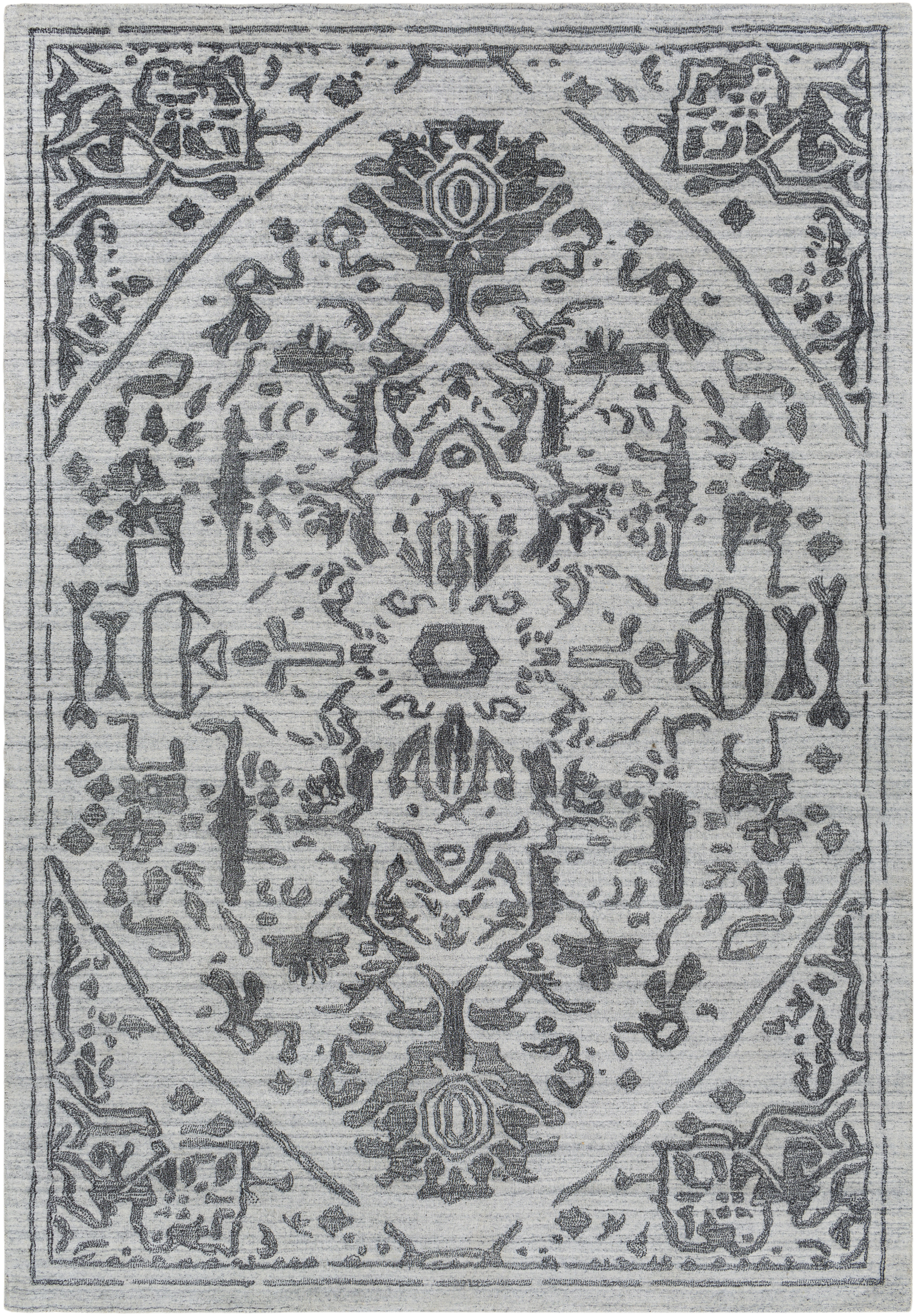 Hightower 72 X 48 inch Light Gray Rug in 4 X 6, Rectangle