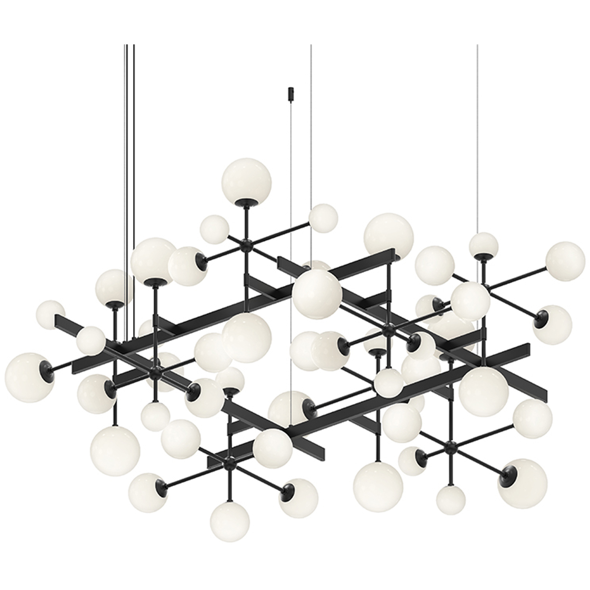 Nebula LED 61 inch Satin Black Chandelier Ceiling Light in Standard Suspension
