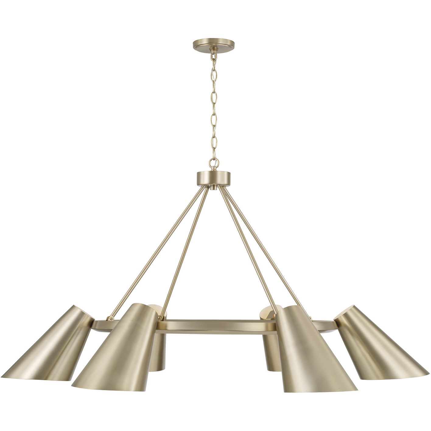 Leo 6 Light 48 inch Matte Brass Chandelier Ceiling Light