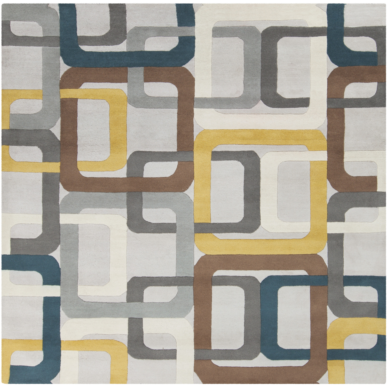 Forum 48 X 48 inch Dark Blue Rug in 4 Ft Square, Square
