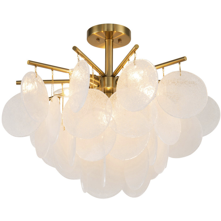 TD Series 7 Light 23.6 inch Antique Brass Flush Mount Ceiling Light