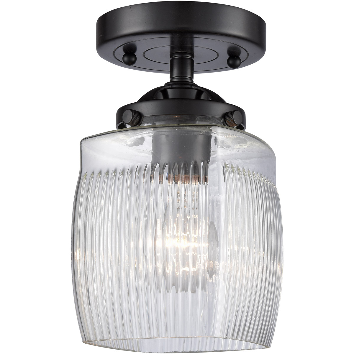 Nouveau Colton LED 6 inch Oil Rubbed Bronze Semi-Flush Mount Ceiling Light, Nouveau