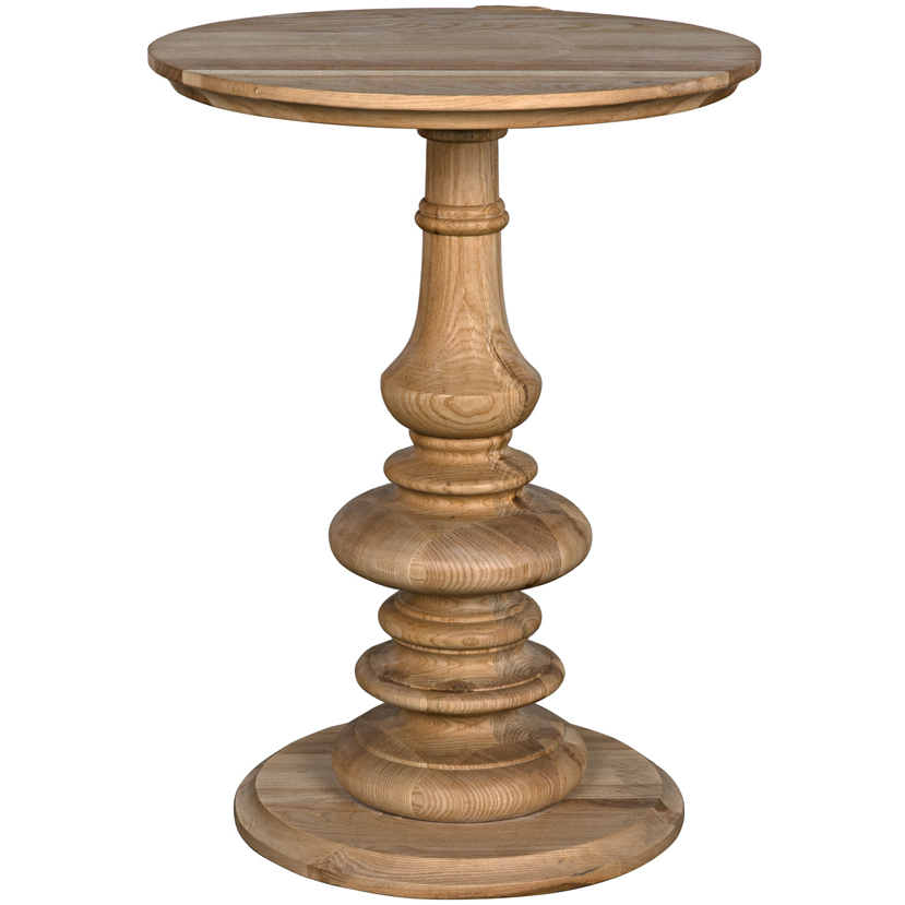 Old Elm 28 X 20 inch Clear Coat Flat Pedestal Side Table