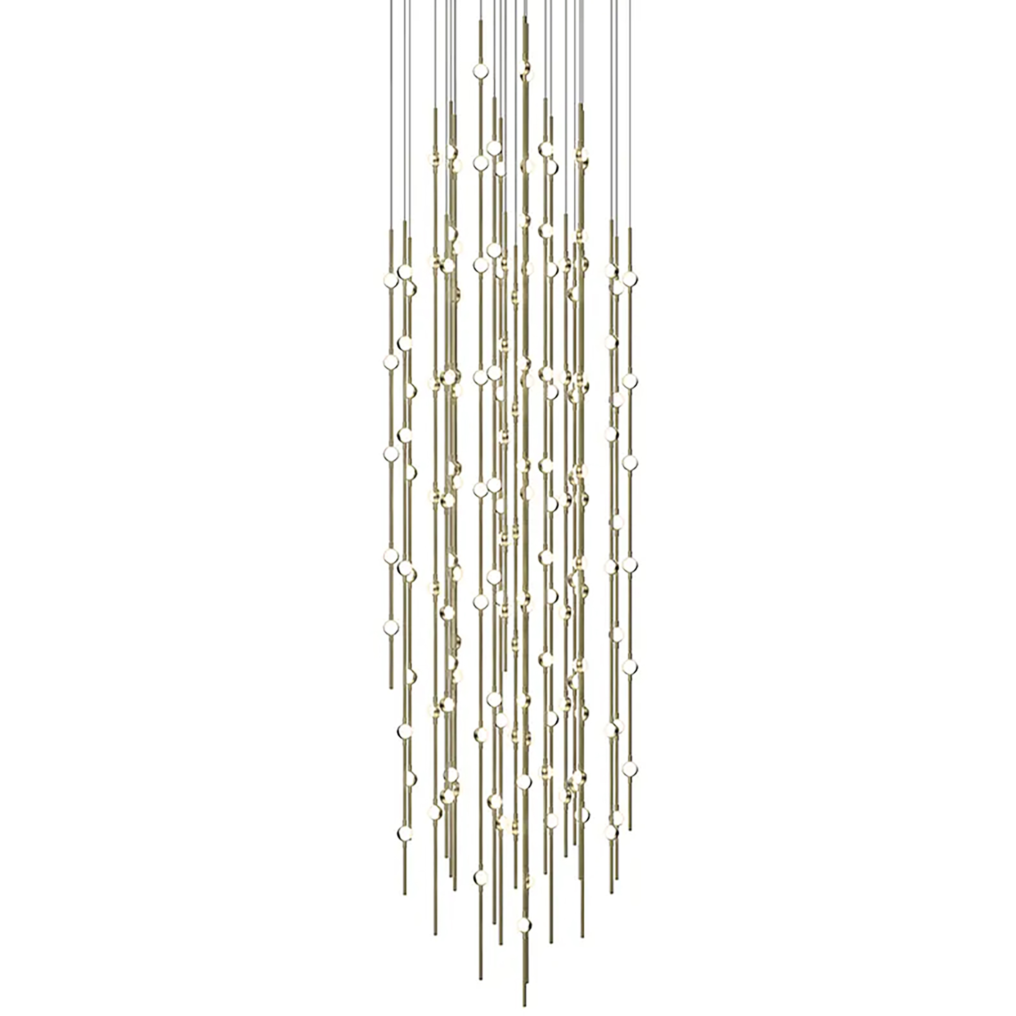 Constellation Andromeda LED 25 inch Satin Brass Chandelier Ceiling Light in 3000K, White Optical Acrylic, 10 FT. Cord