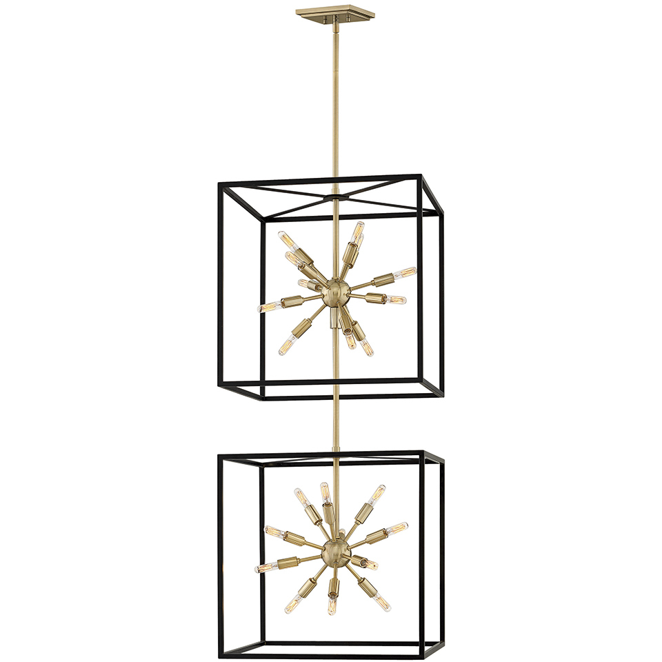 Lisa McDennon Aros 24 Light 20 inch Black with Warm Brass Indoor Chandelier Ceiling Light