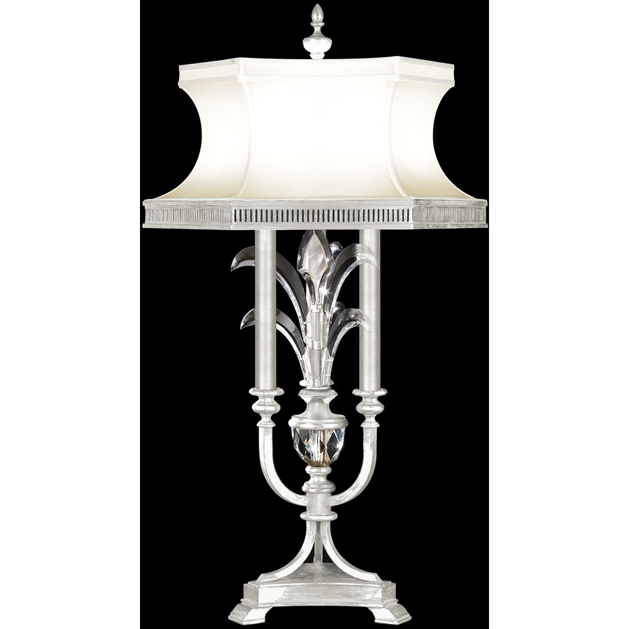 Beveled Arcs 37 inch 60 watt Silver Table Lamp Portable Light