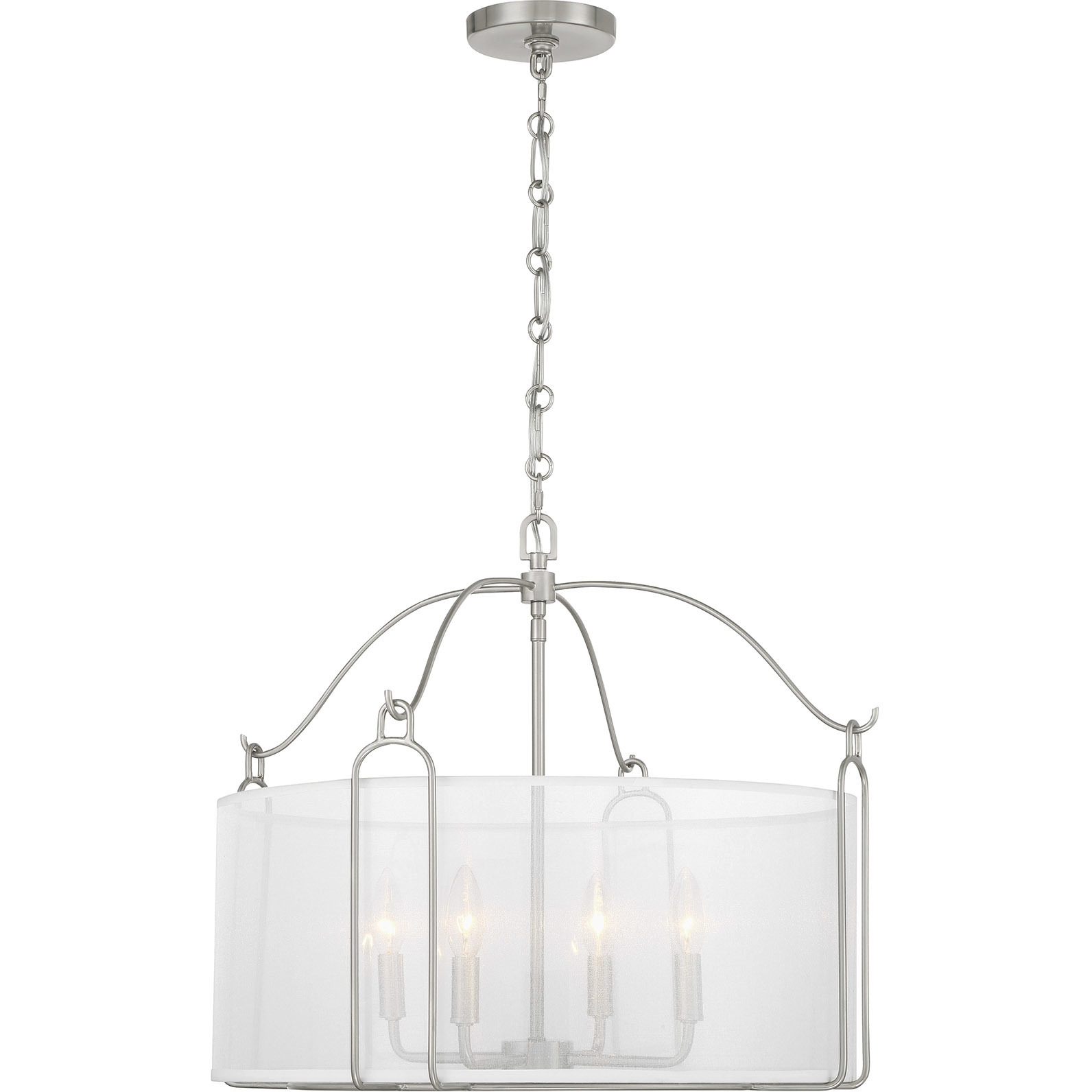 Ashlay 4 Light 22 inch Satin Nickel Pendant Ceiling Light