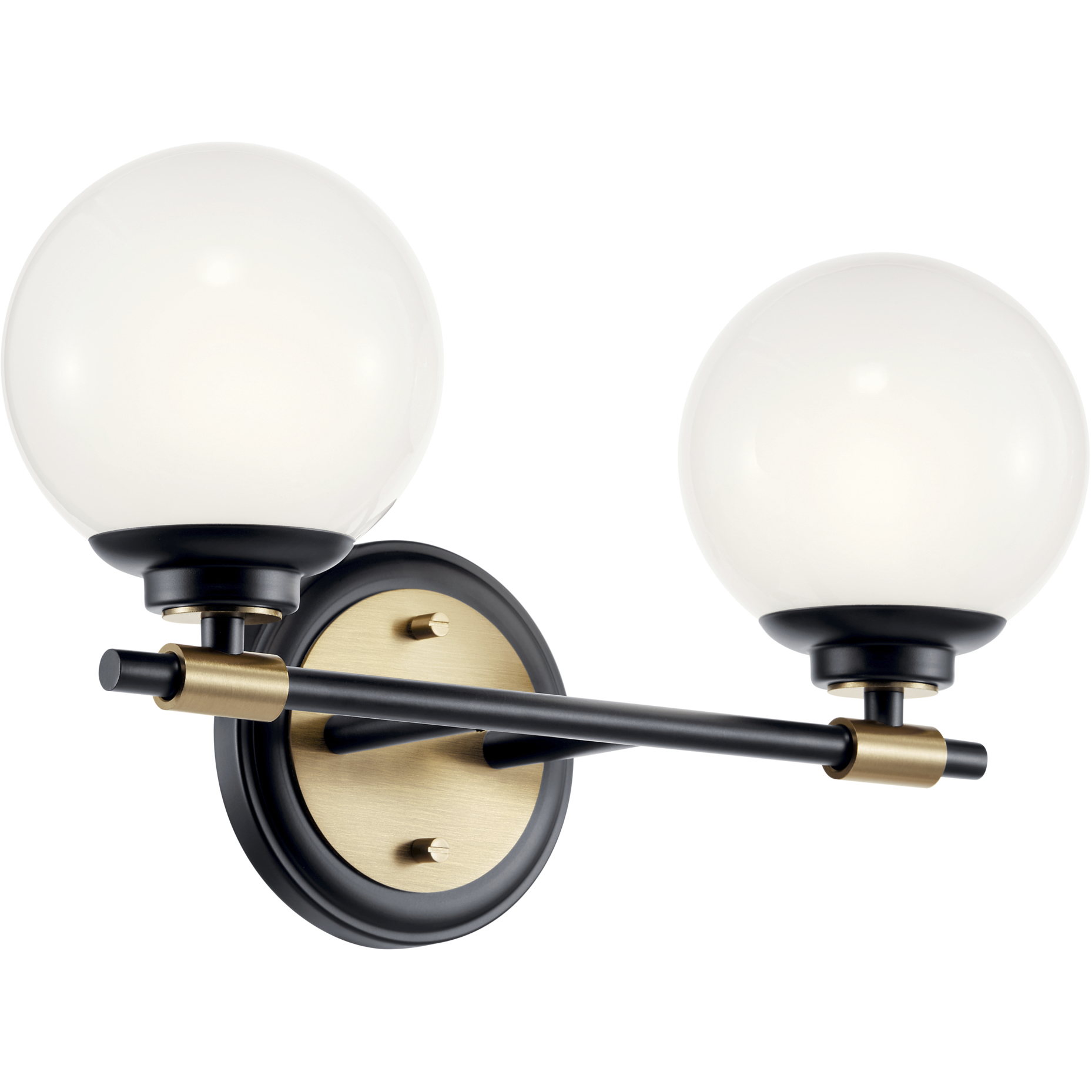 Benno 2 Light 14.75 inch Black and Champagne Bronze Bath Bracket Wall Light, 2 Arm