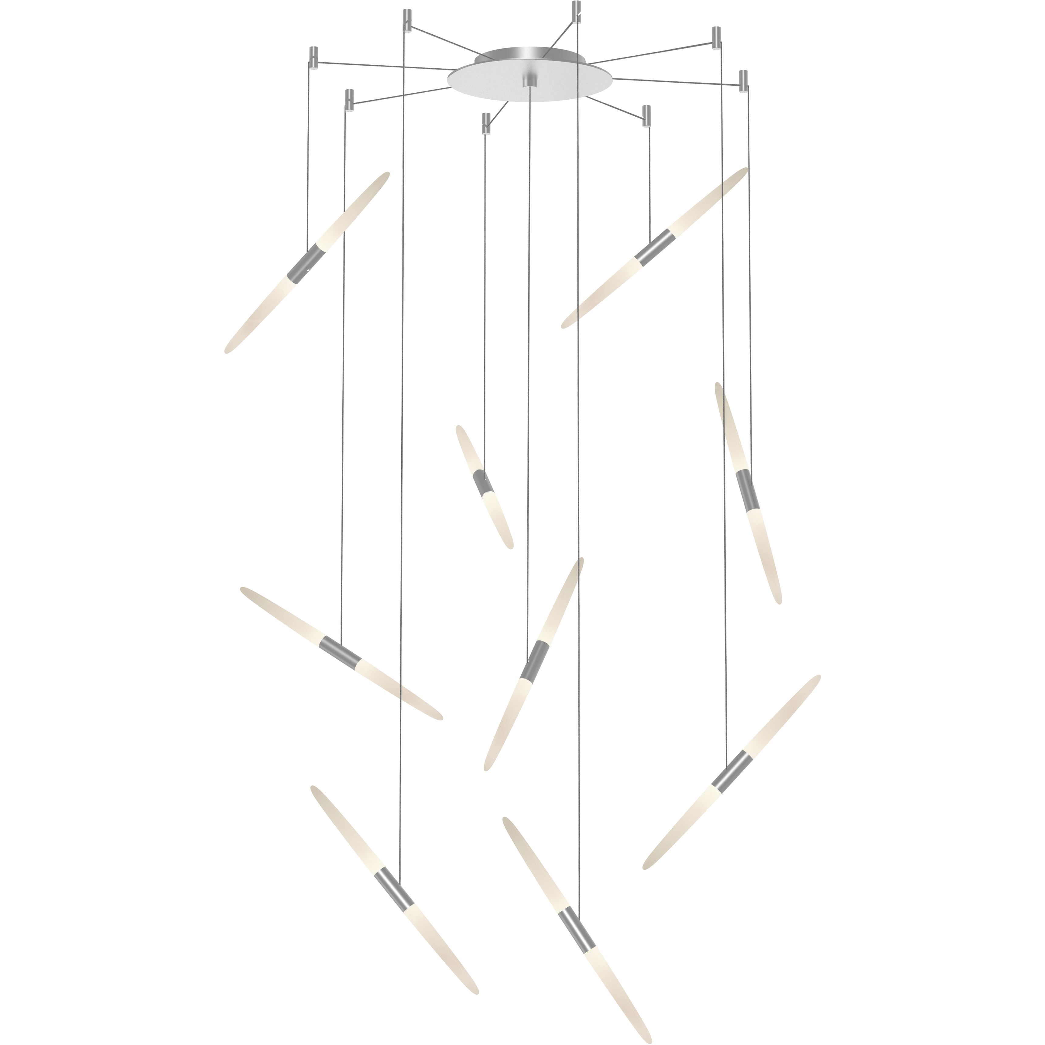 Ballet LED 21.25 inch Bright Satin Aluminum Chandelier Ceiling Light in Standard Suspension