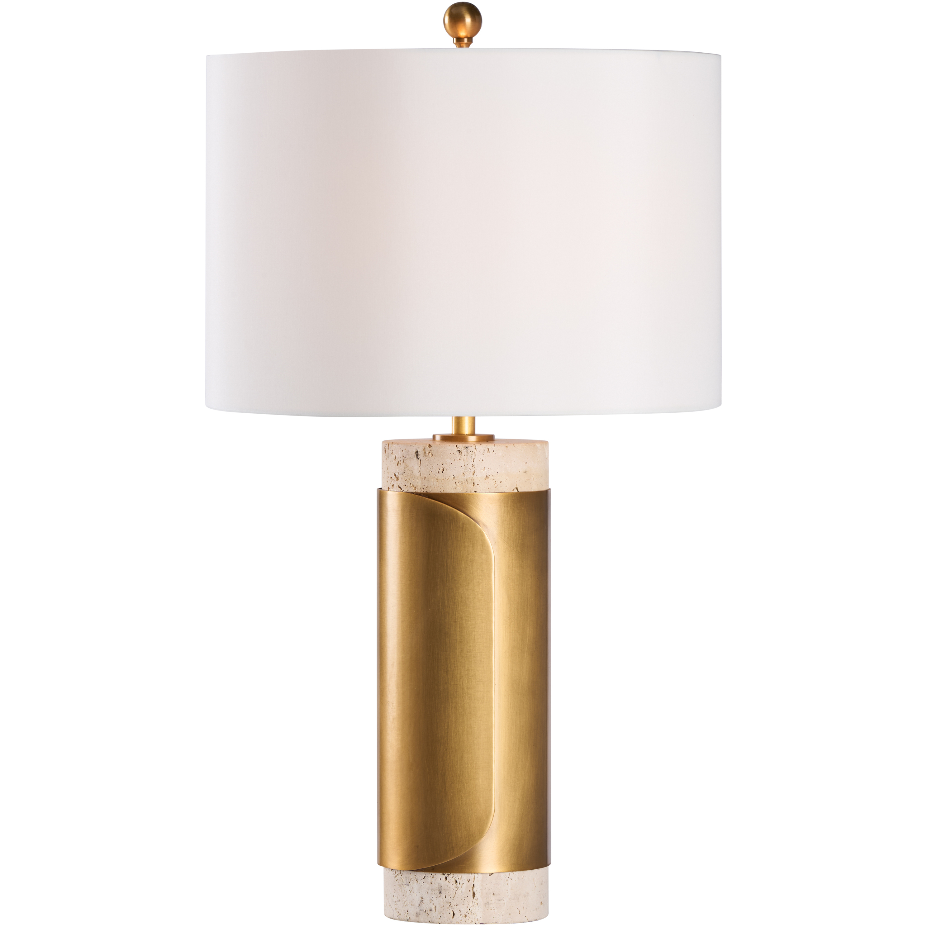 Bridgeport 19.5 inch 100.00 watt White/Cream and Gold Table Lamp Portable Light