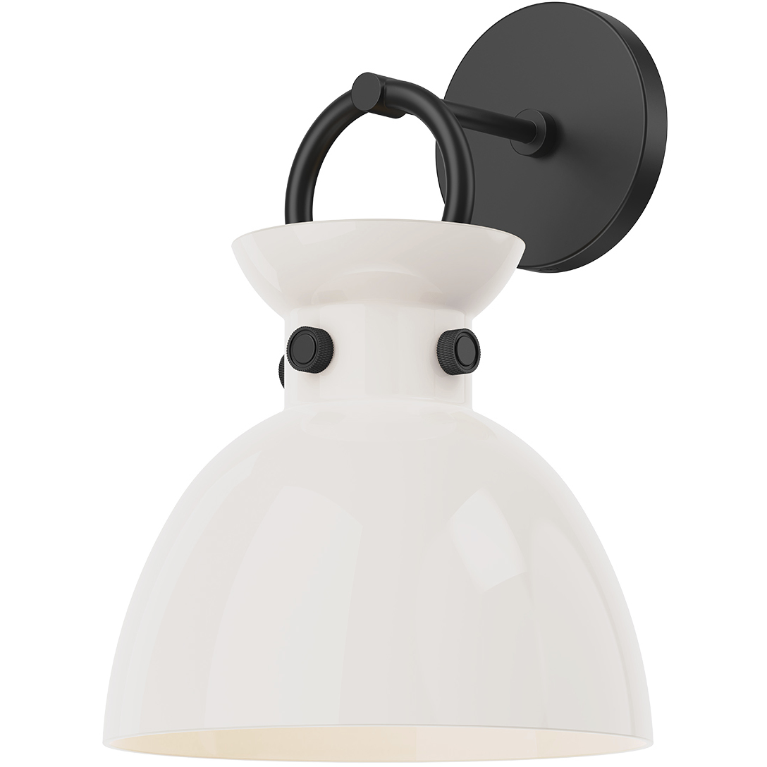 Alora Mood Waldo 1 Light 8.75 inch Matte Black Wall/Vanity Light Wall Light in Glossy Opal Glass