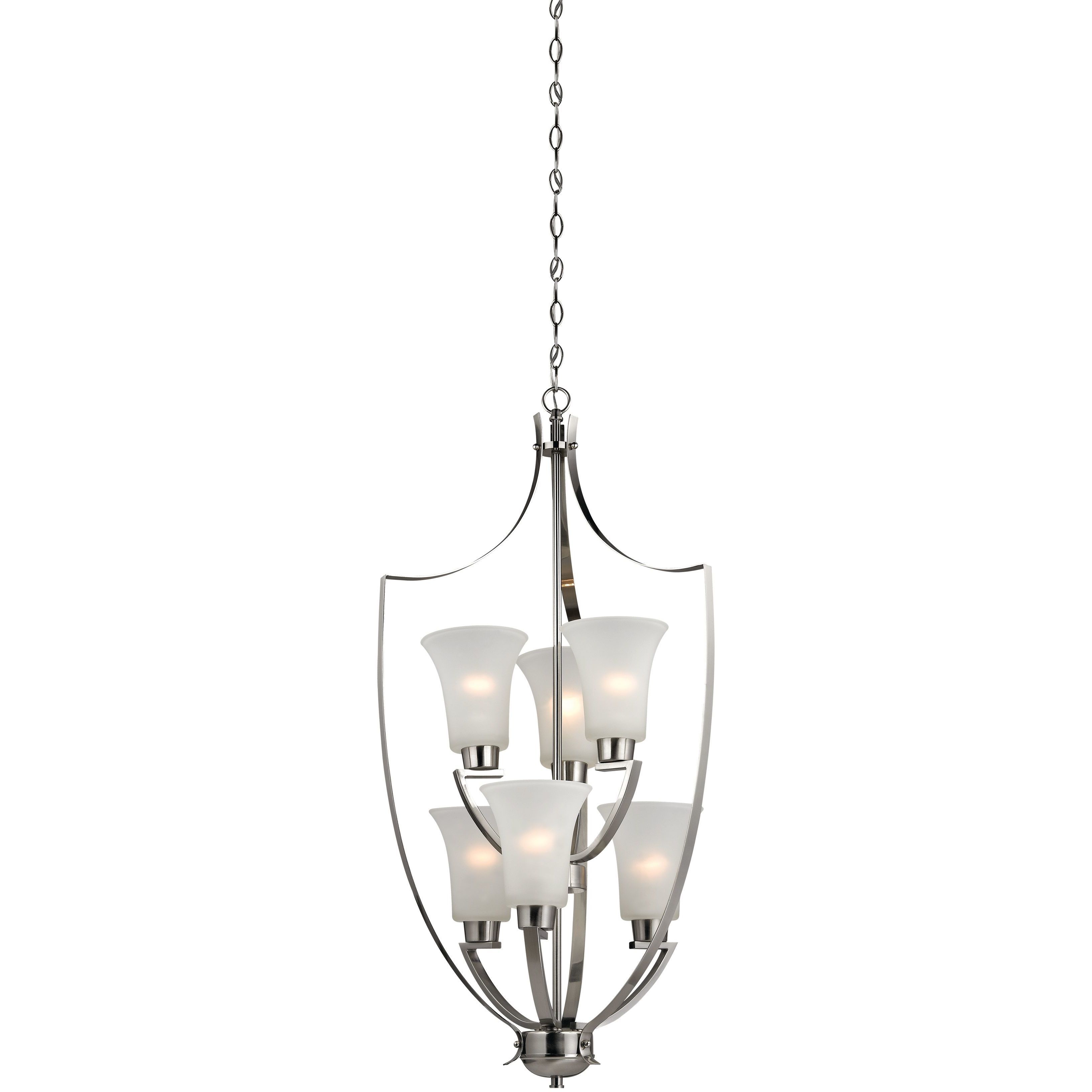 Foyer 6 Light 21 inch Brushed Nickel Chandelier Ceiling Light