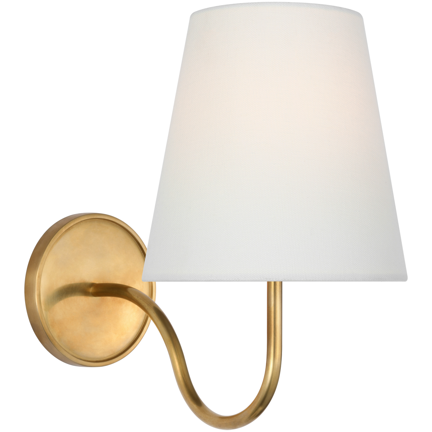Amber Lewis Lyndsie LED 6 inch Hand-Rubbed Antique Brass Sconce Wall Light in Linen, Small