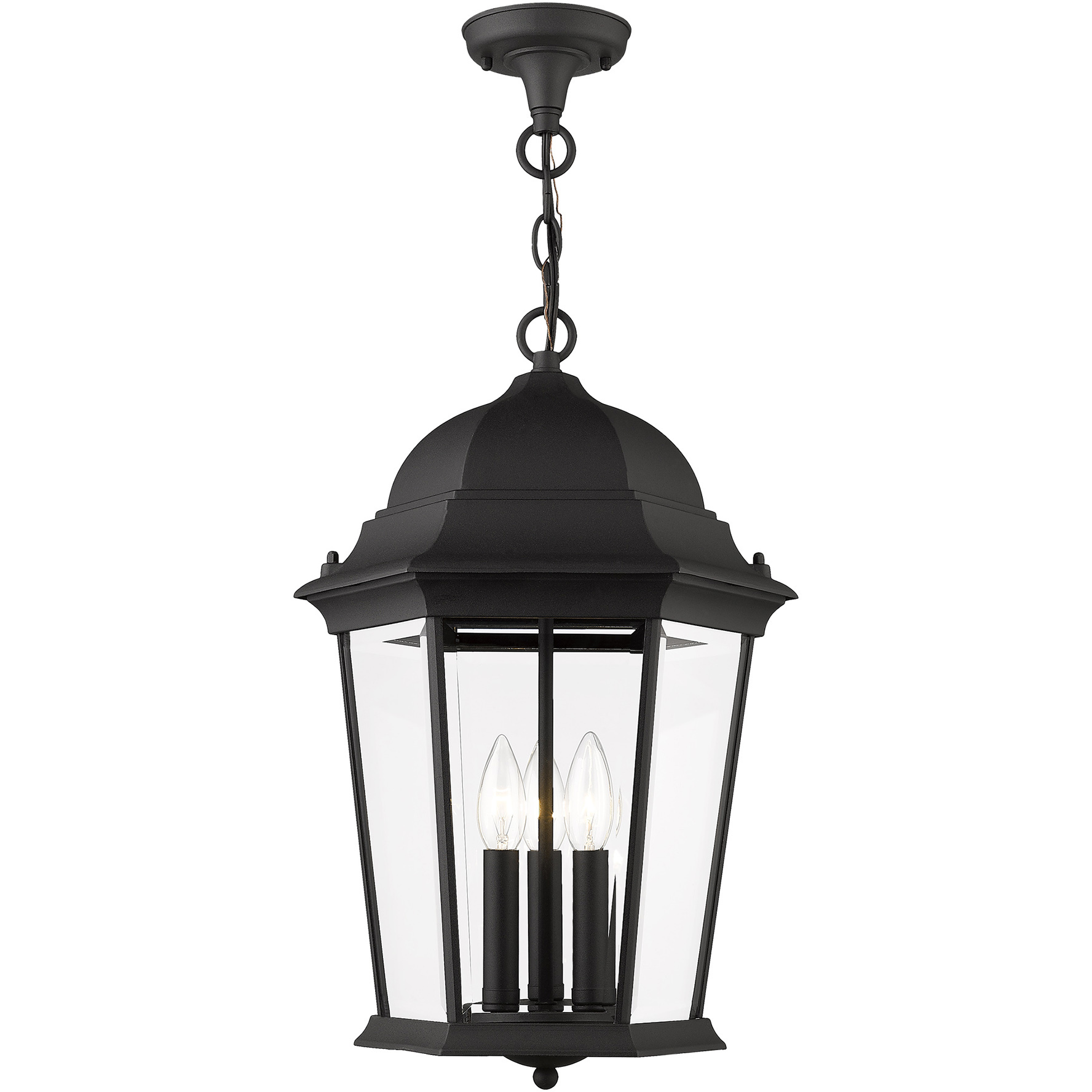 Hamilton 3 Light 12.5 inch Textured Black Large Outdoor Pendant Lantern
