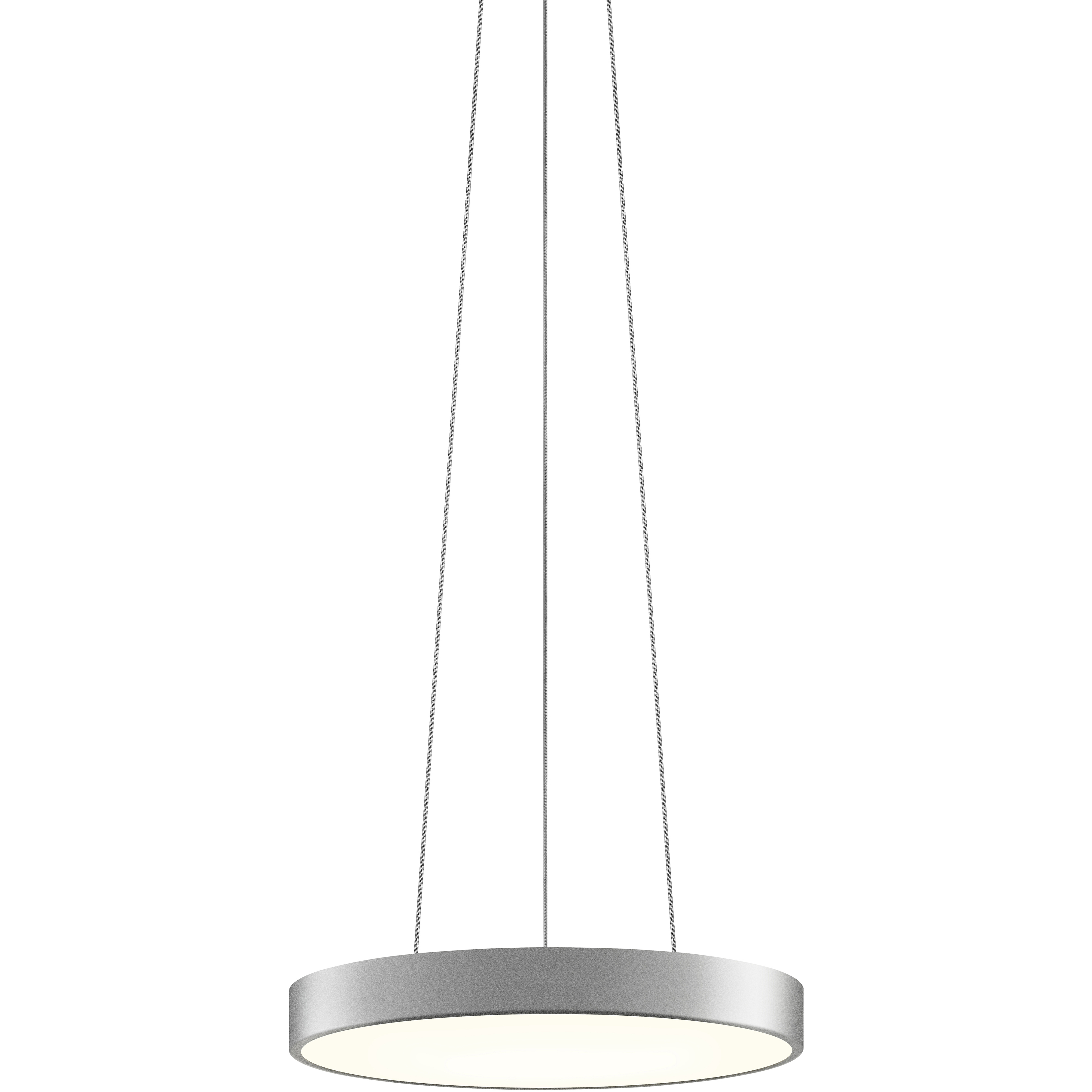 Pi LED 16 inch Bright Satin Aluminum Pendant Ceiling Light in Standard Suspension