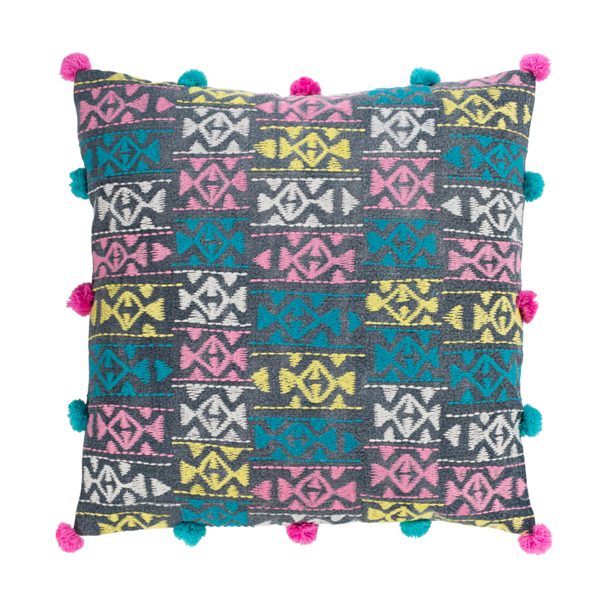 Kiko 20 X 20 inch Aqua/Sky Blue/Bright Pink/Bright Yellow/White/Navy Pillow Kit, Square