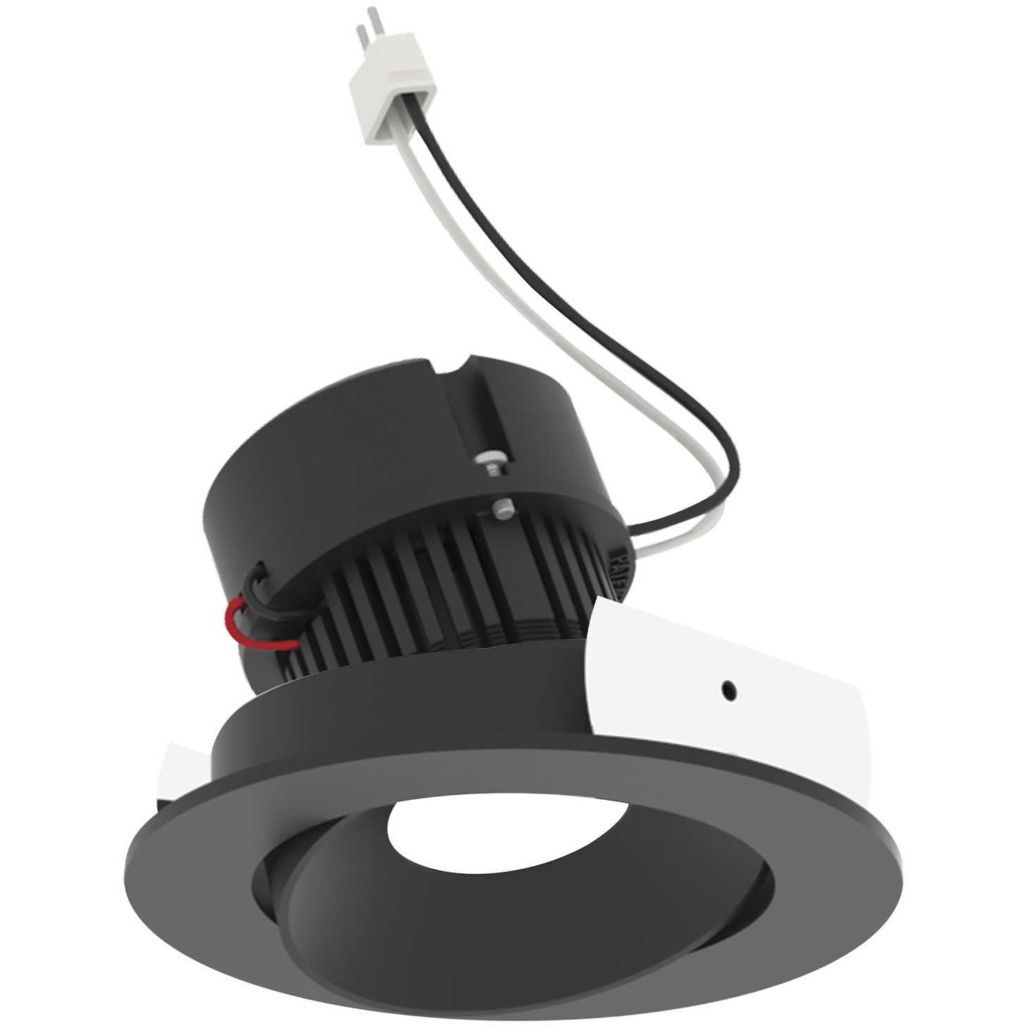 Pearl Black Reflector / Black Flange LED Round Adjustable Cone Retrofit in 3000K, 4" Retrofit