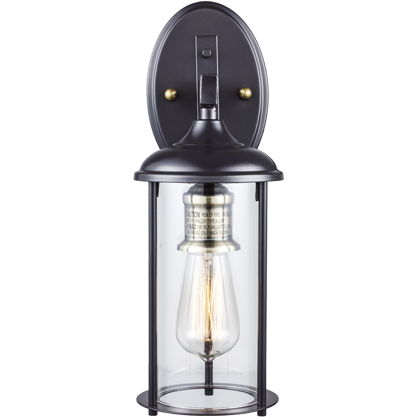 Blues 1 Light 16 inch Rubbed Oil Bronze and Antique Brass Outdoor Wall Lantern