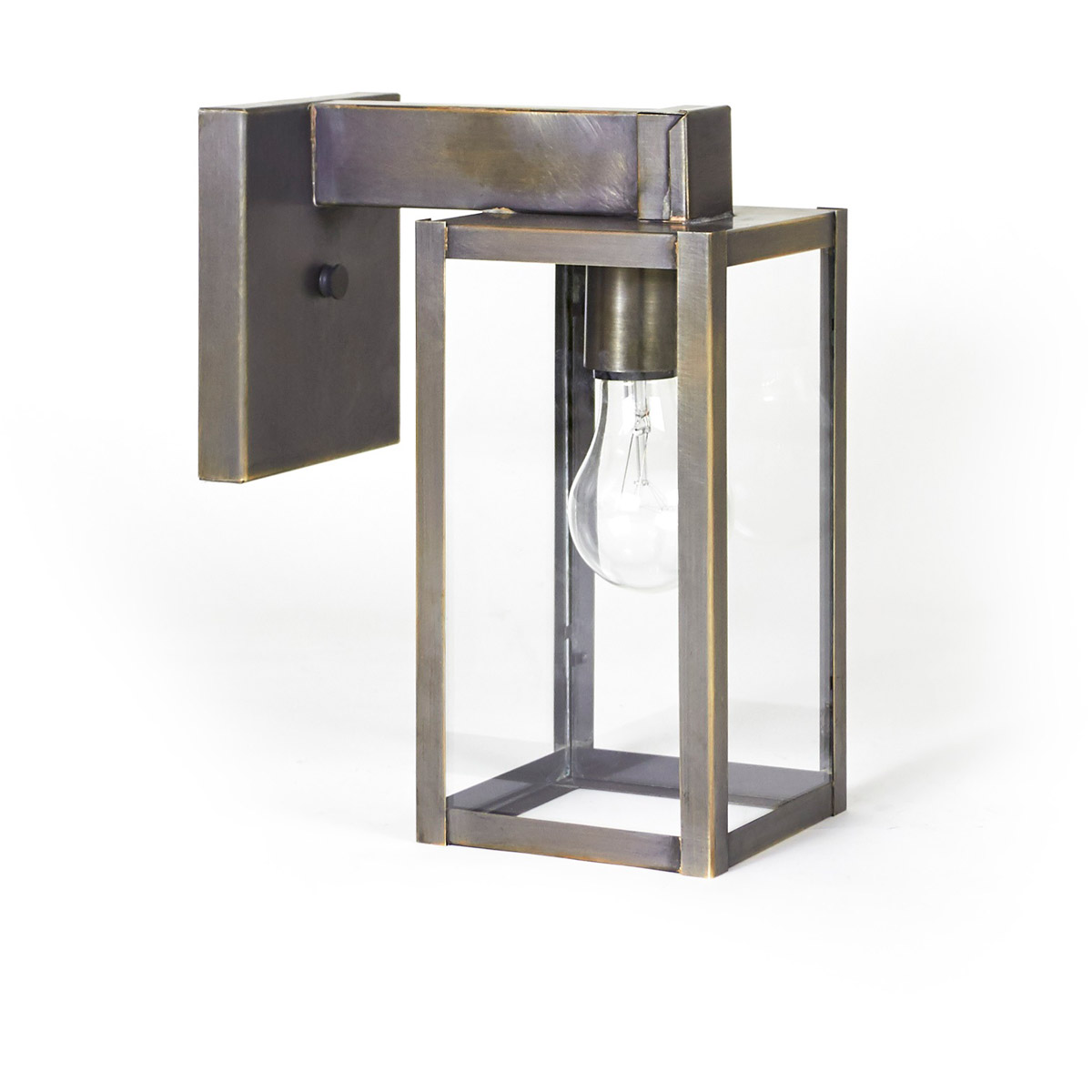Uptown 1 Light 10.5 inch Dark Brass Outdoor Wall Light in Clear Glass, Small