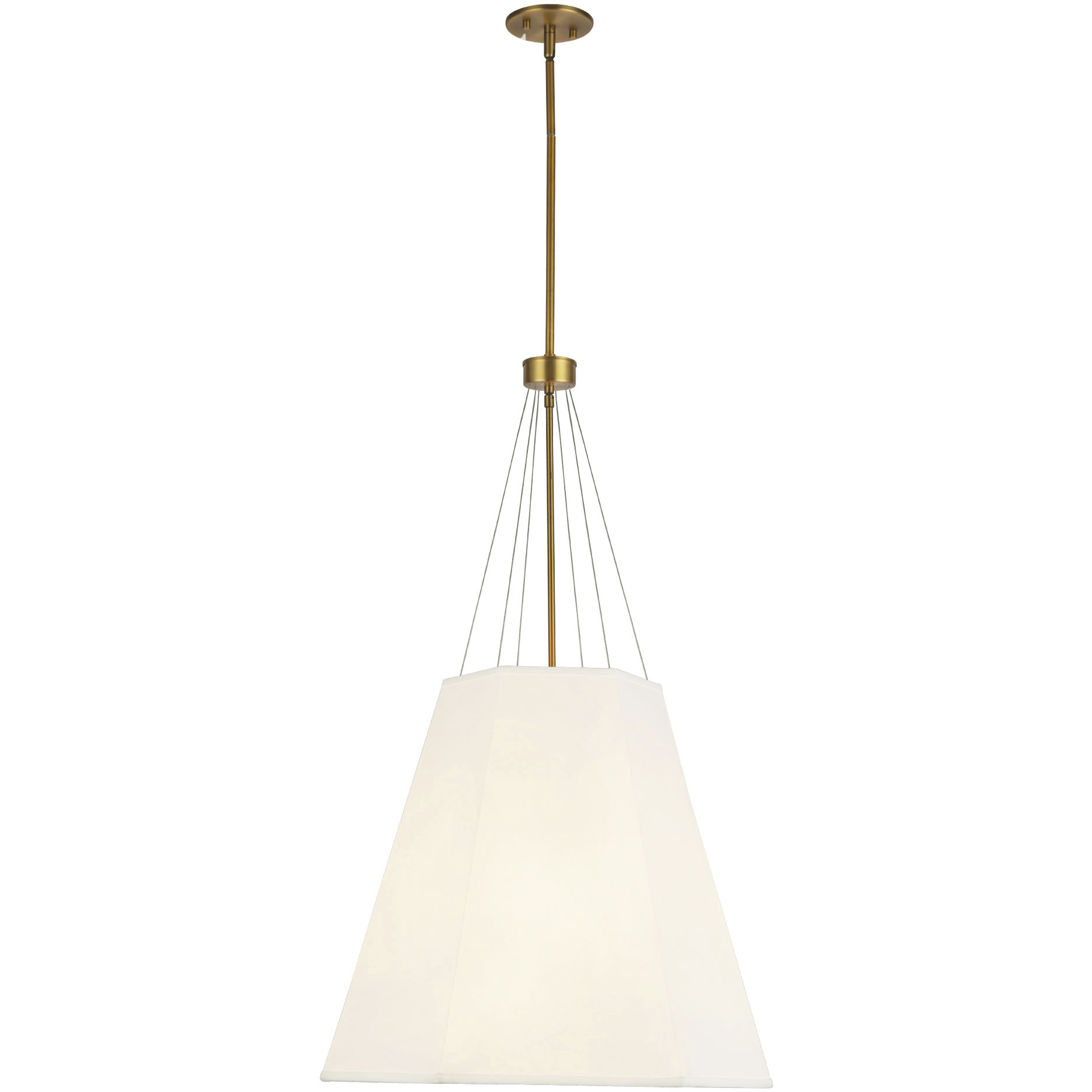 Alora Mood Manila 3 Light 19.5 inch Aged Gold and White Linen Pendant Ceiling Light