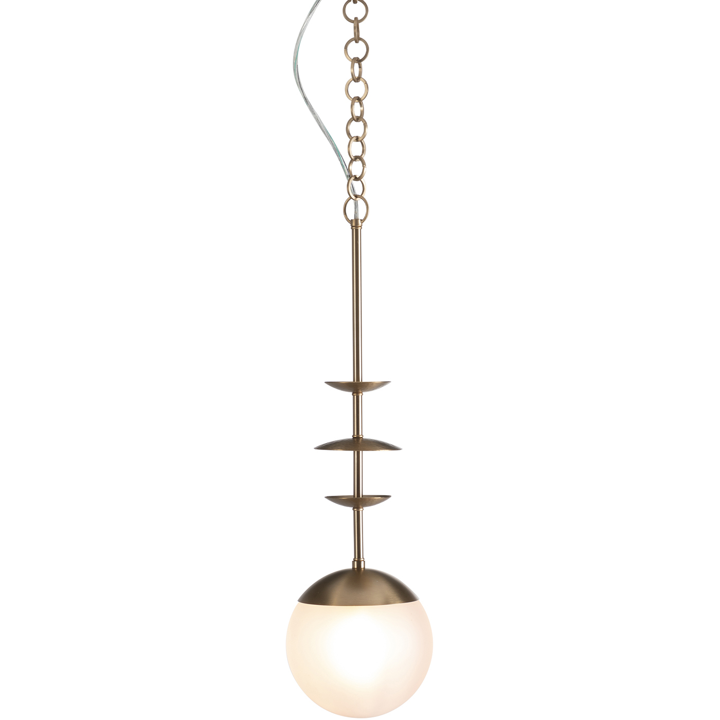 Gabby Mod 1 Light 8 inch Frosted White / Brushed Brass Pendant Ceiling Light SCH-175151 - Open Box