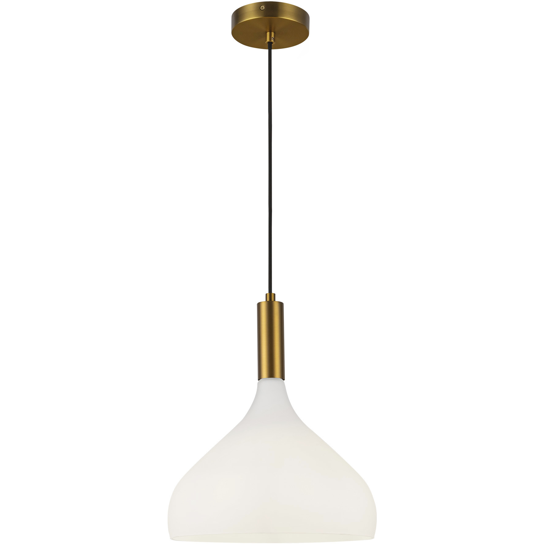 Alora Mood Belleview 1 Light 11.88 inch Aged Gold Pendant Ceiling Light in Matte Opal Glass