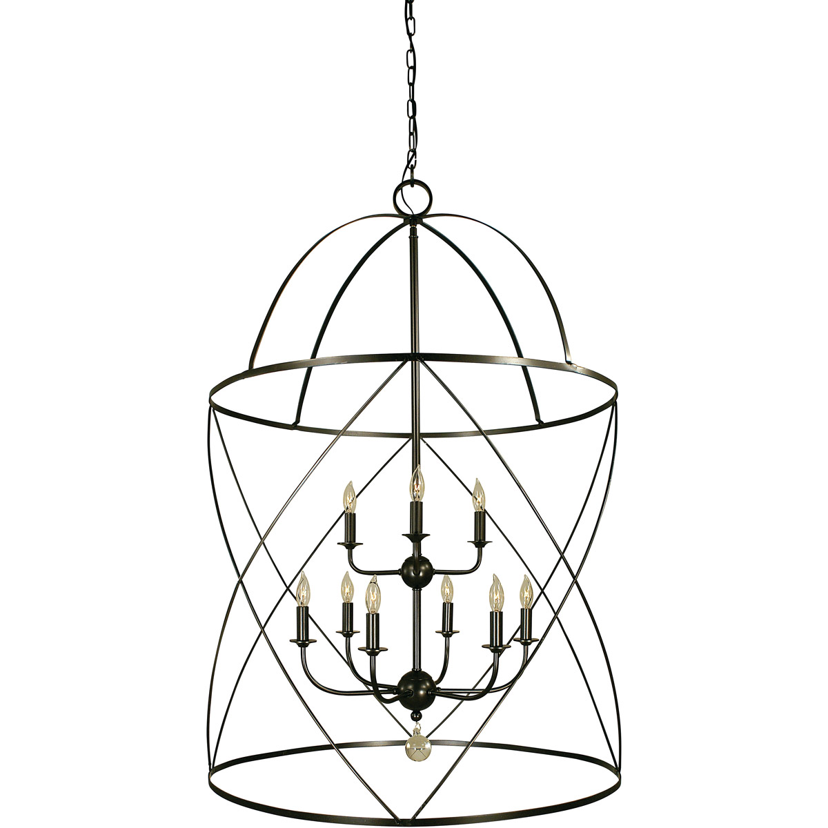 Nantucket 6 Light 30 inch Mahogany Bronze and Antique Brass Foyer Chandelier Ceiling Light