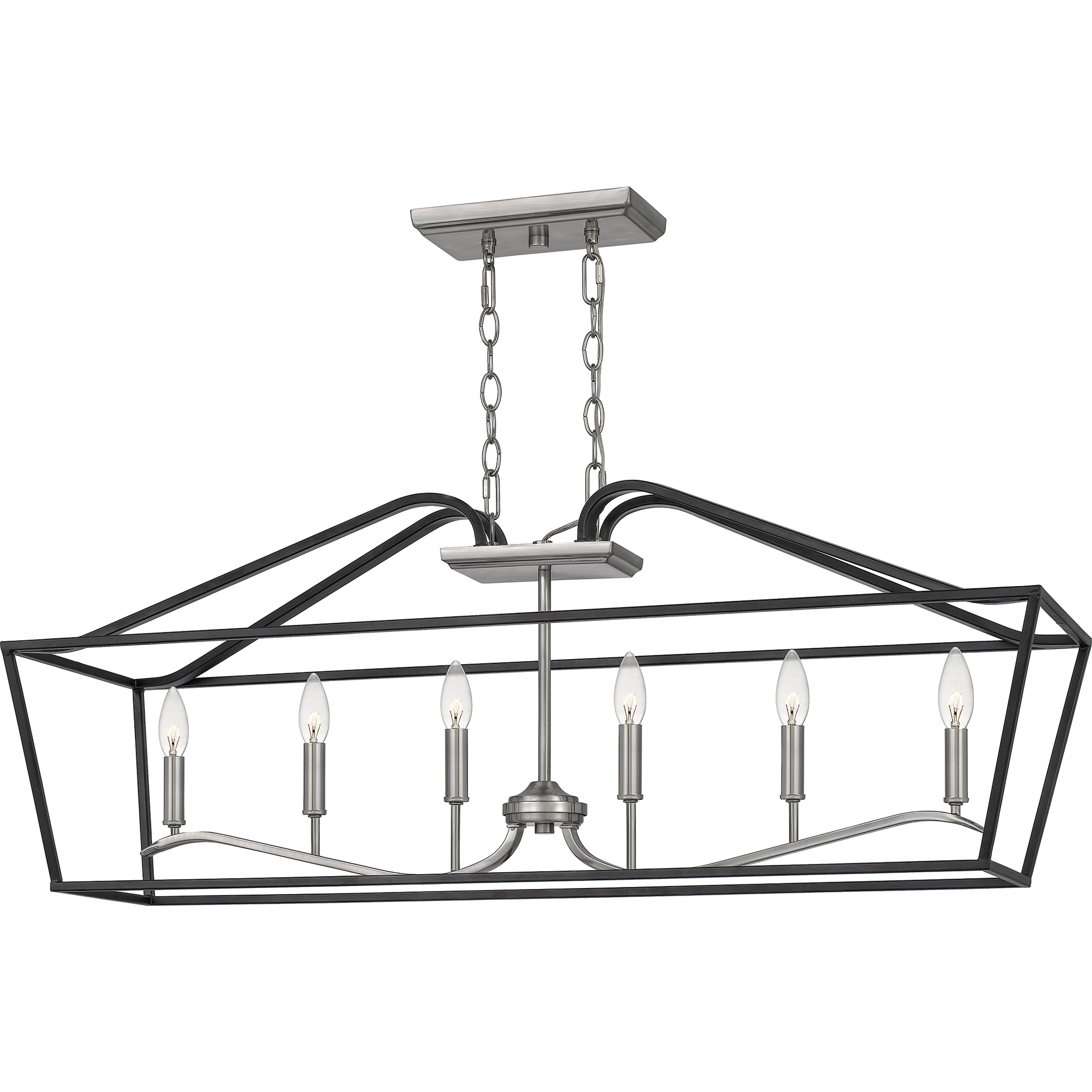 Catalina 6 Light 42 inch Matte Black Island Light Ceiling Light