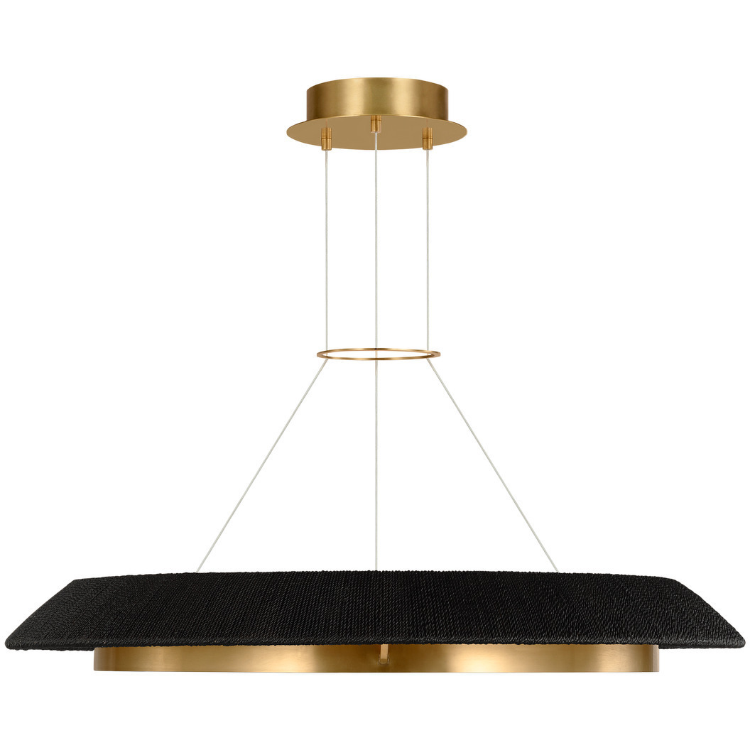 Sean Lavin Noa 1 Light 38.6 inch Hand Rubbed Antique Brass Chandelier Ceiling Light in Washed Black Sea Grass