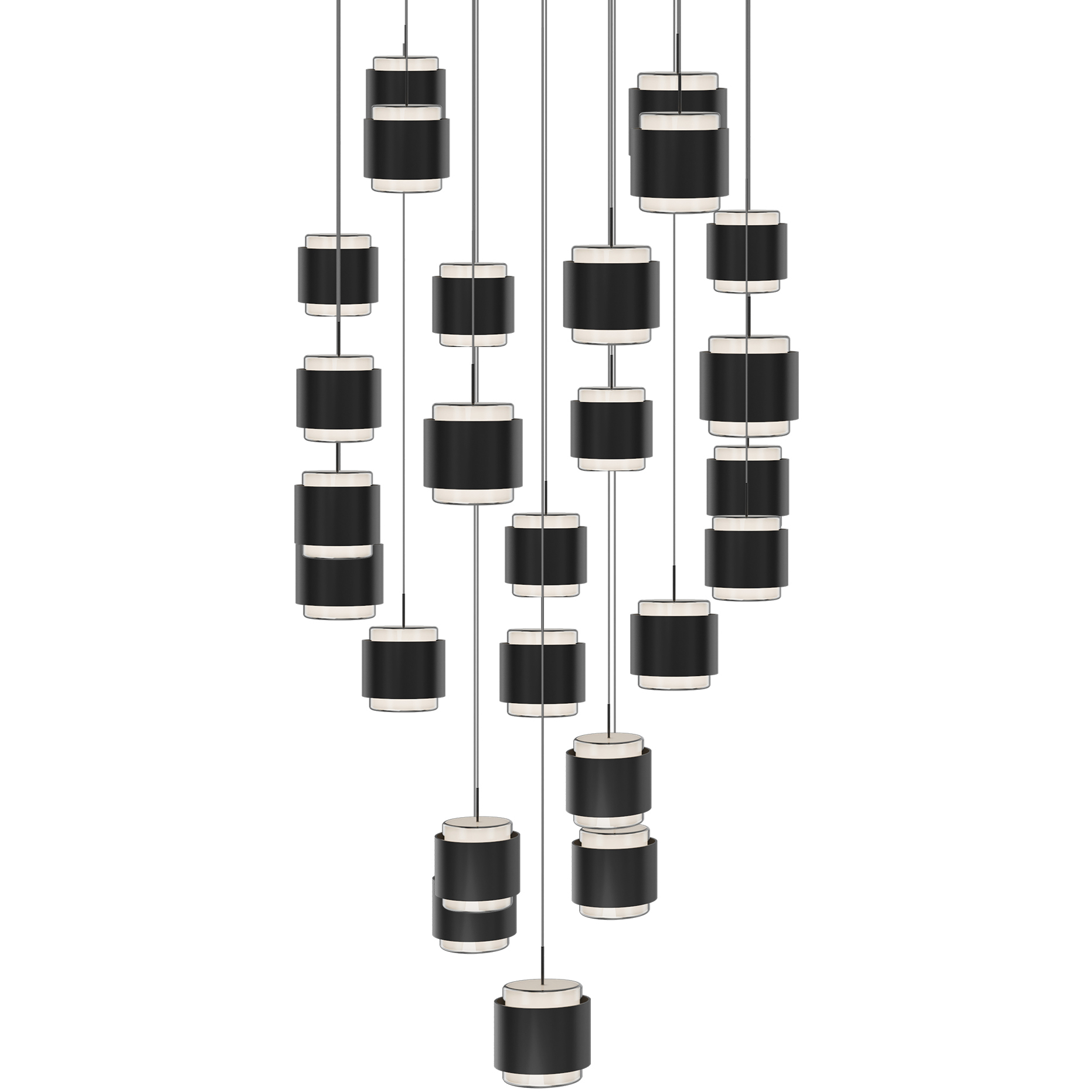 Banded LED 29 inch Black Chandelier Ceiling Light, dweLED