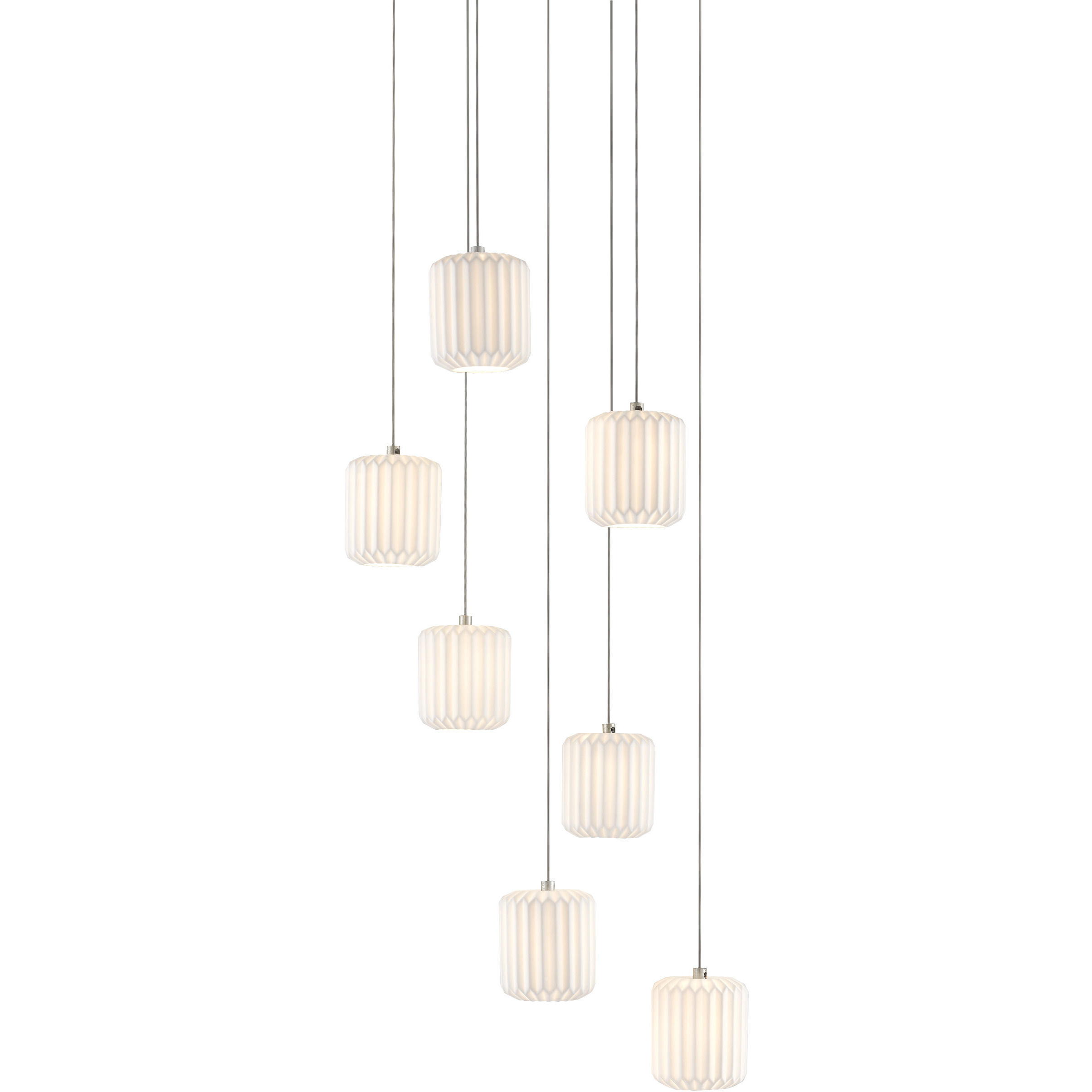 Dove 7 Light 13 inch Silver Multi-Drop Pendant Ceiling Light
