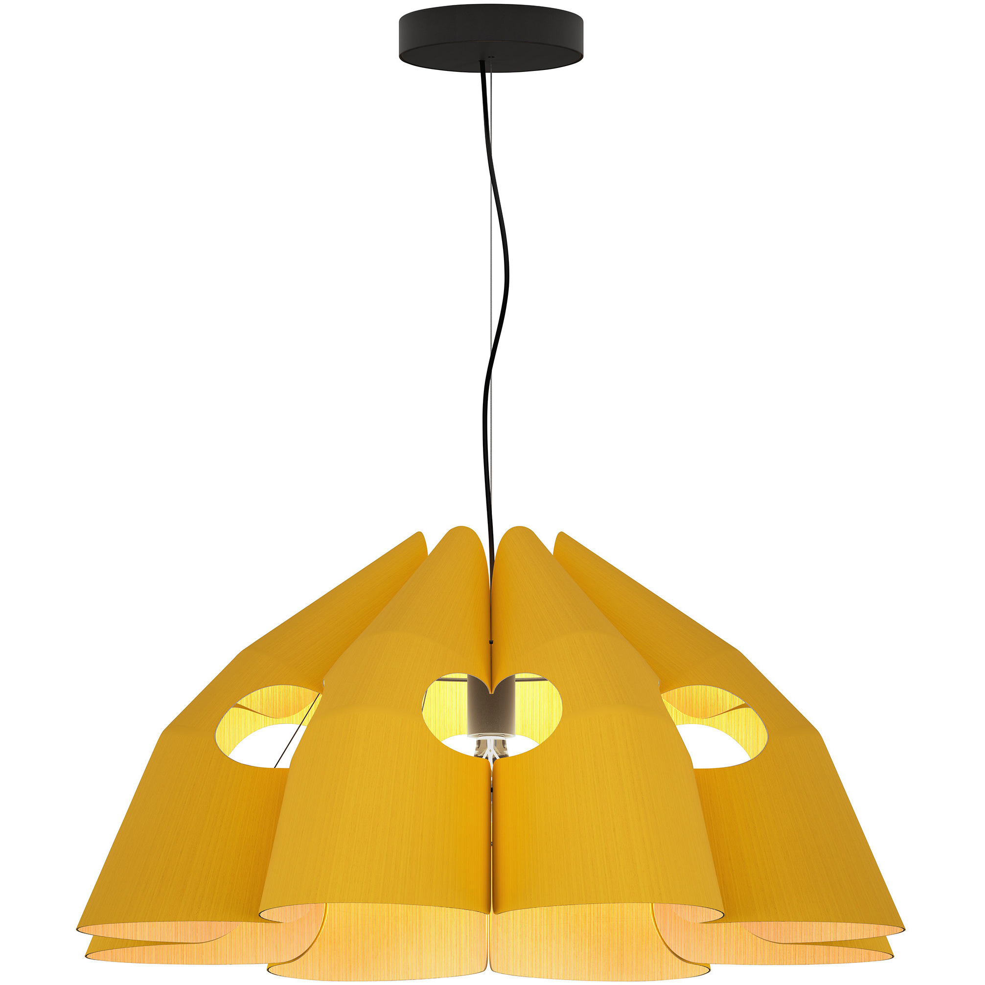 Victoria 29.5 inch Black Pendant Ceiling Light in Yellow/Ash