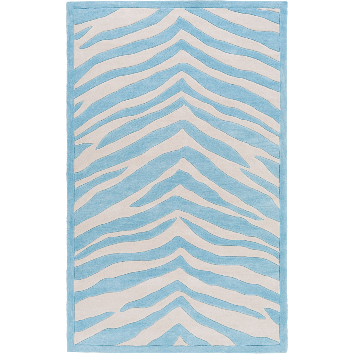 Leap Frog 90 X 60 inch Blue and Neutral Area Rug, Poly Acrylic