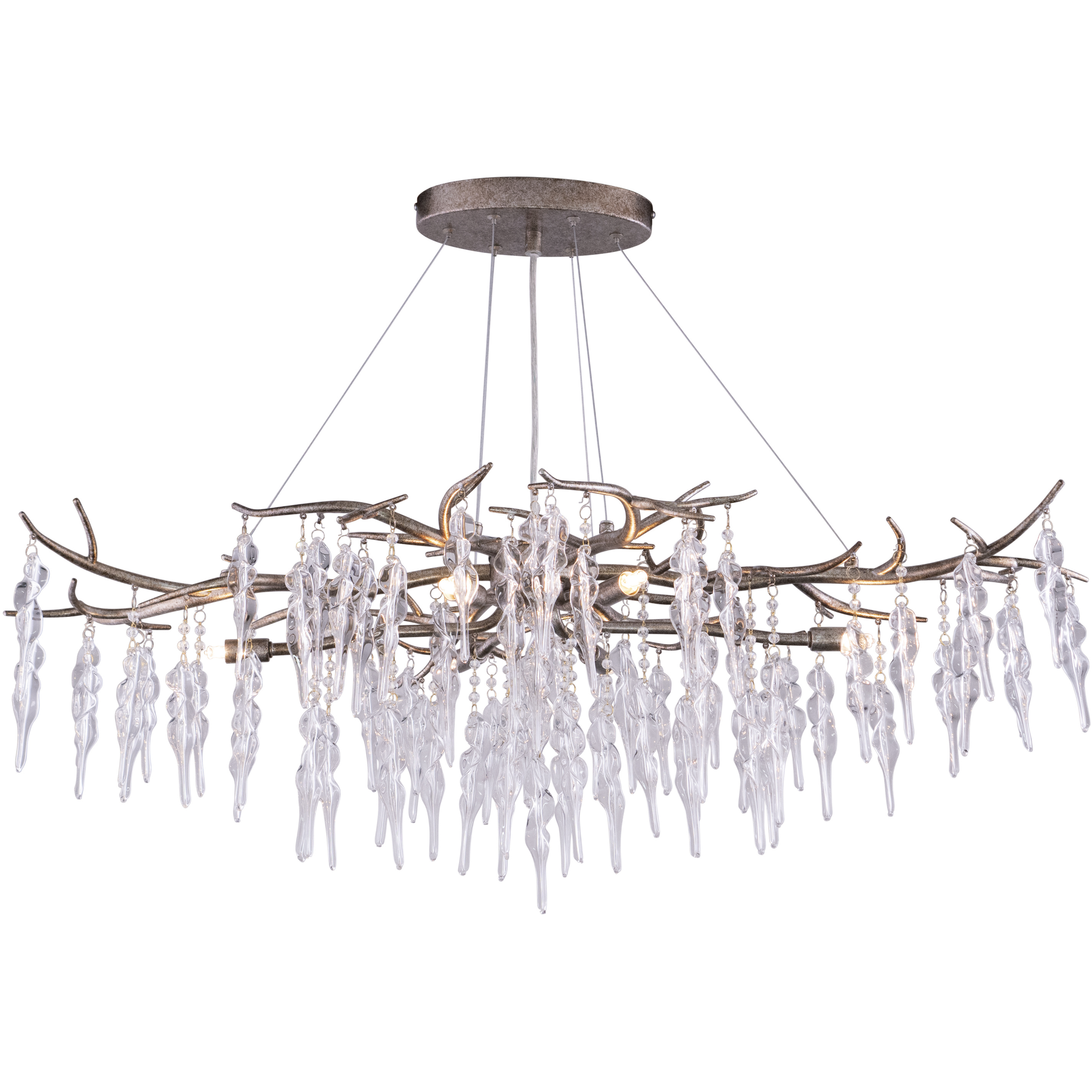 Rainier 6 Light 40 inch Silver Mist Linear Chandelier Ceiling Light