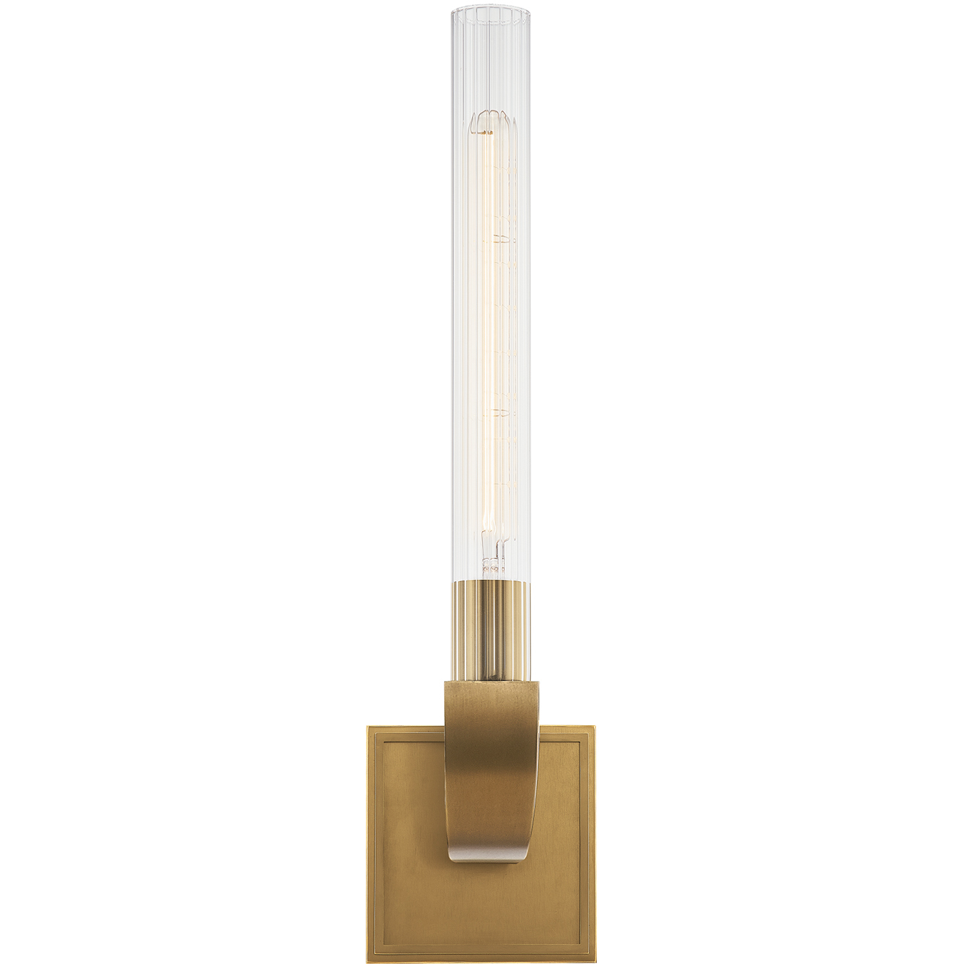 Flute 1 Light 17.7 inch Vintage Brass Vanity Light Wall Light