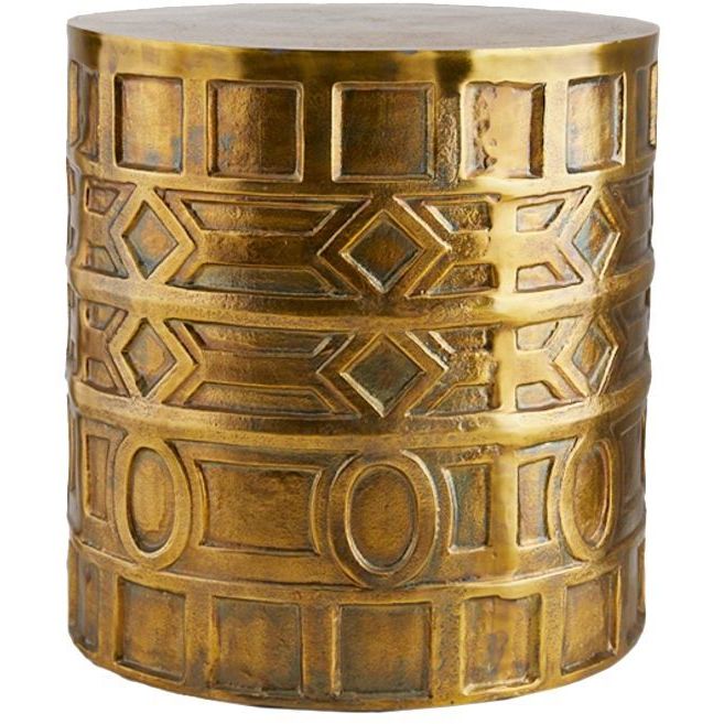 Millenia 20 inch Antique Brass Accent Table