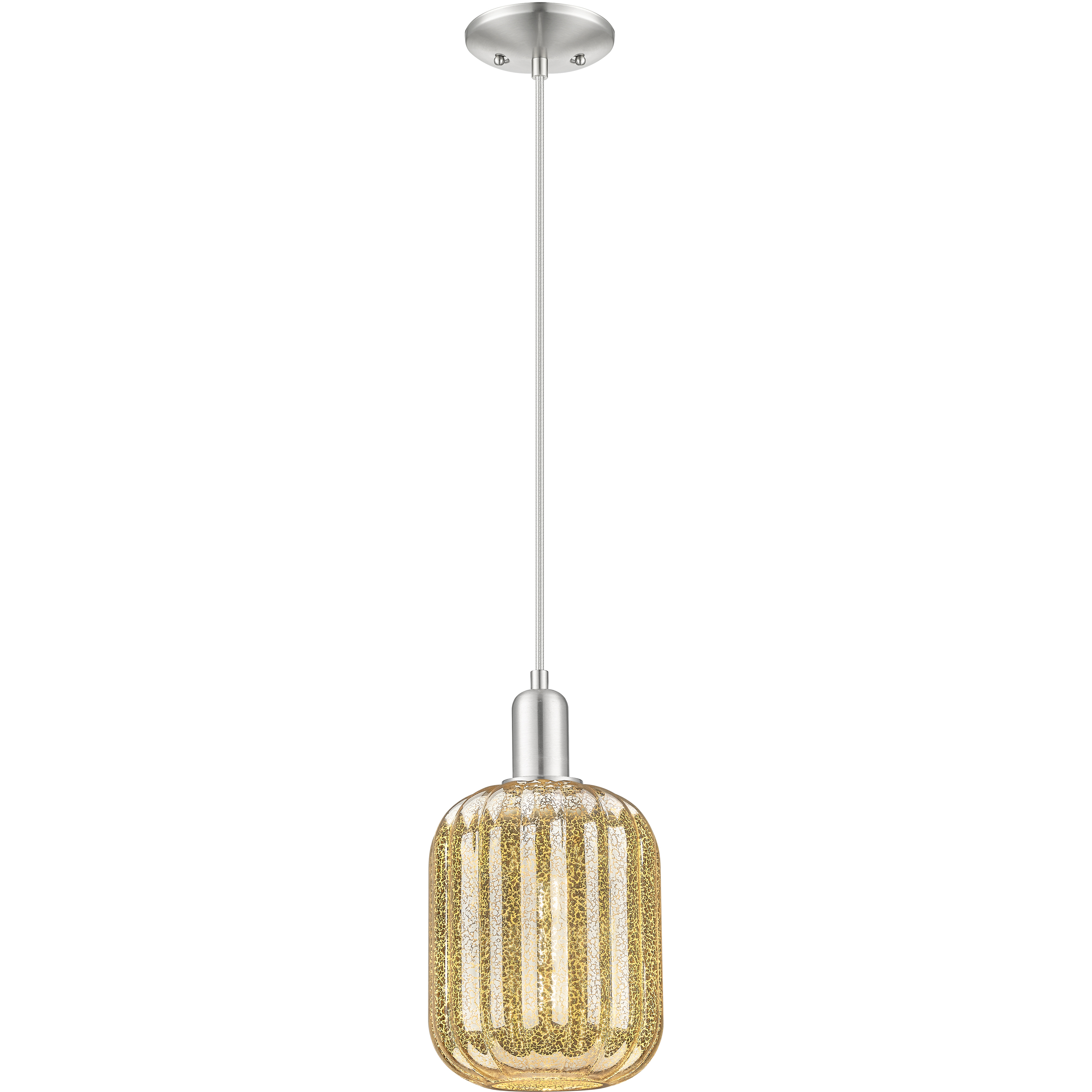Preston 1 Light 6.75 inch Brushed Satin Nickel Mini Pendant Ceiling Light in Mercury Glass