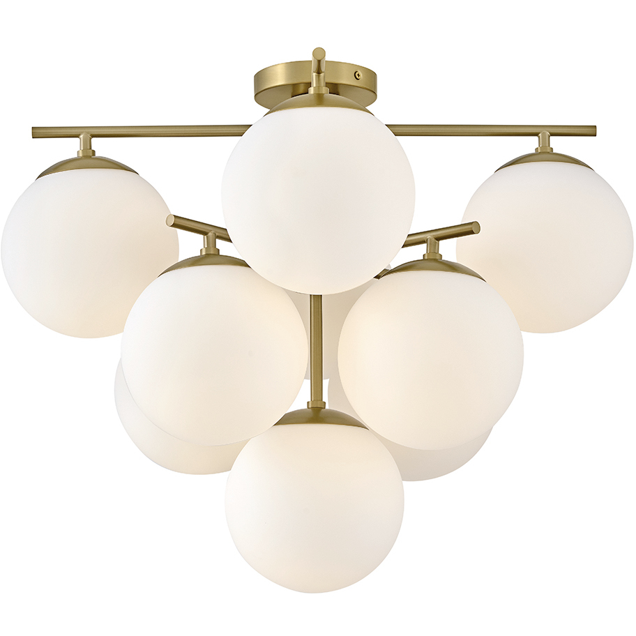 Julep 9 Light 24 inch Lacquered Brass Semi-flush Mount Ceiling Light