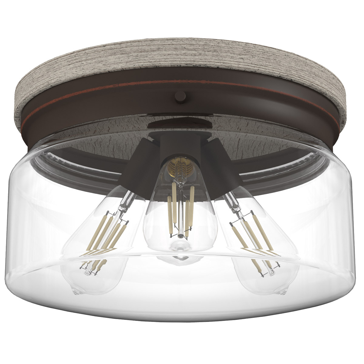 Devon Park 3 Light 13 inch Onyx Bengal Flush Mount Ceiling Light